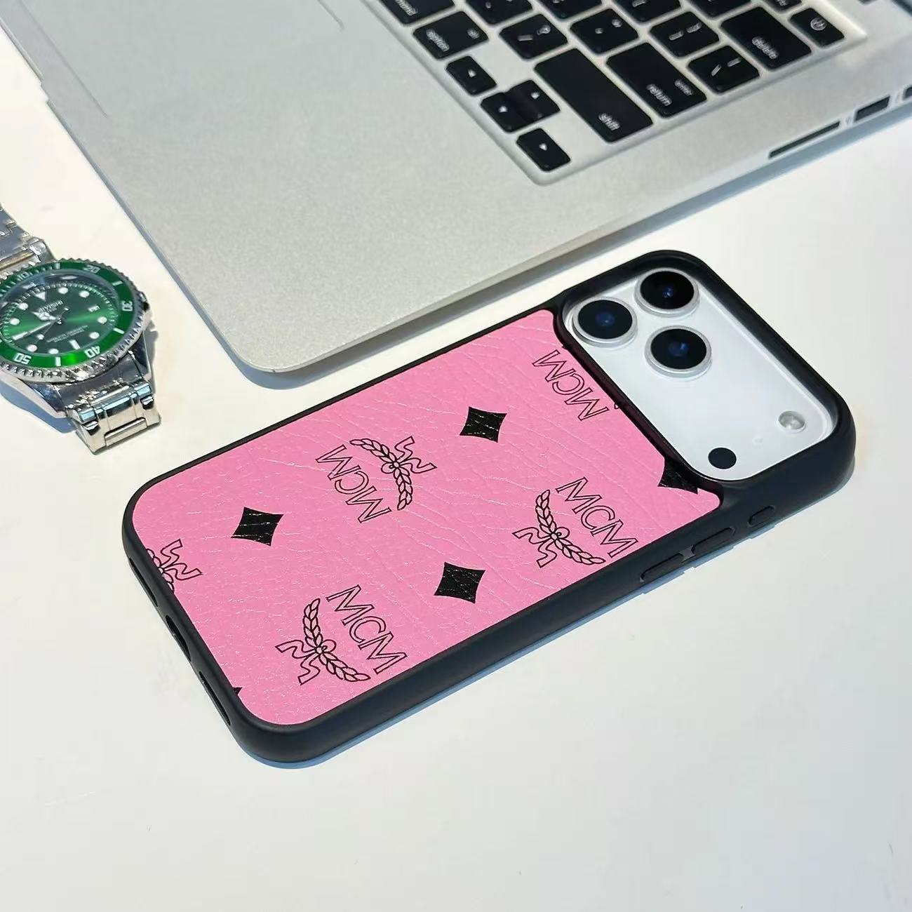 MCM Worldwide Luxury Leather iPhone Case