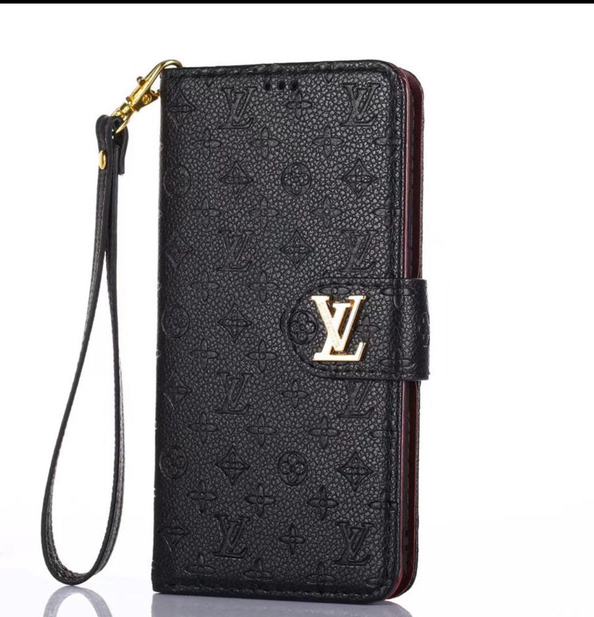 Louis Vuitton Shiny Leather iPhone Wallet Case 