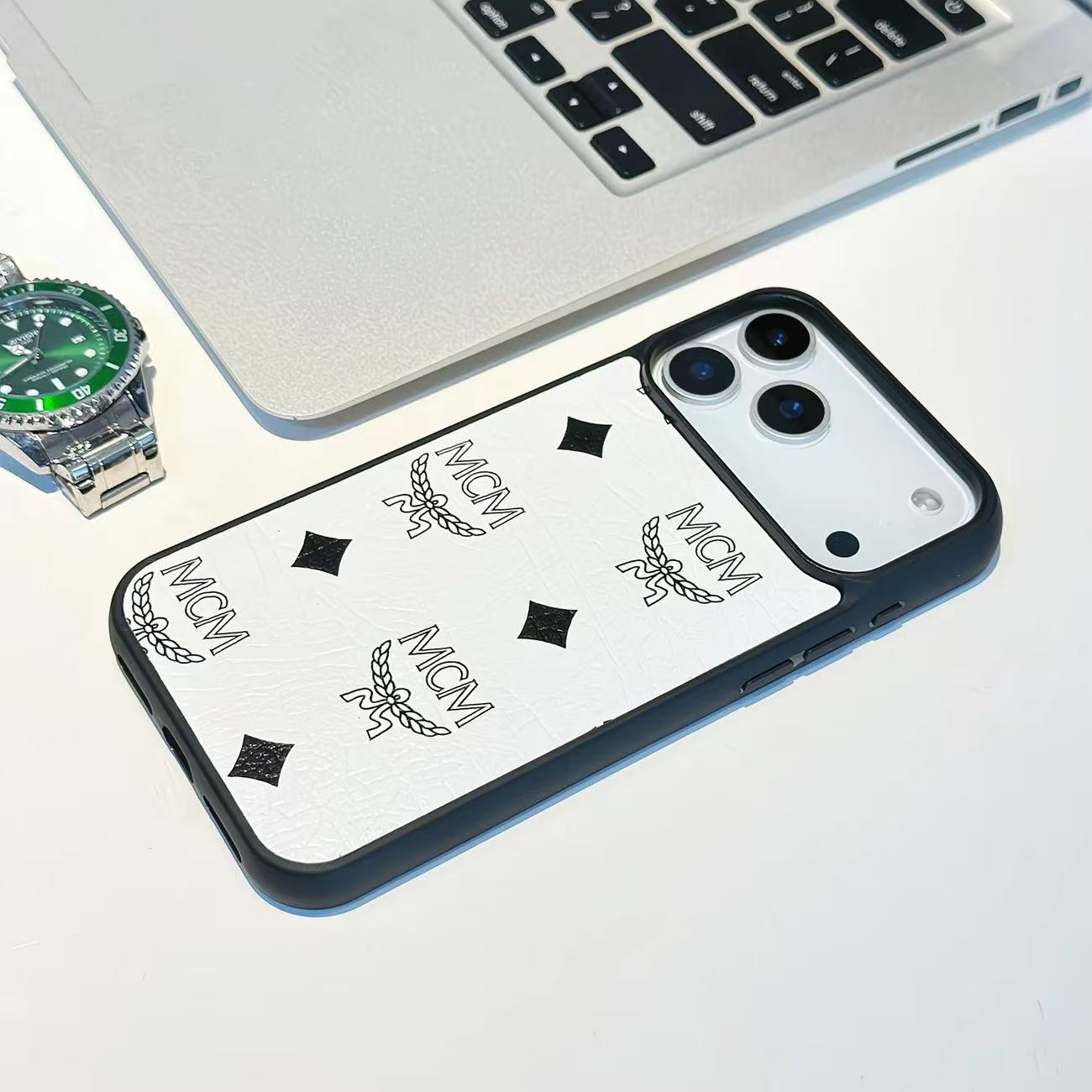 MCM Worldwide Luxury Leather iPhone Case