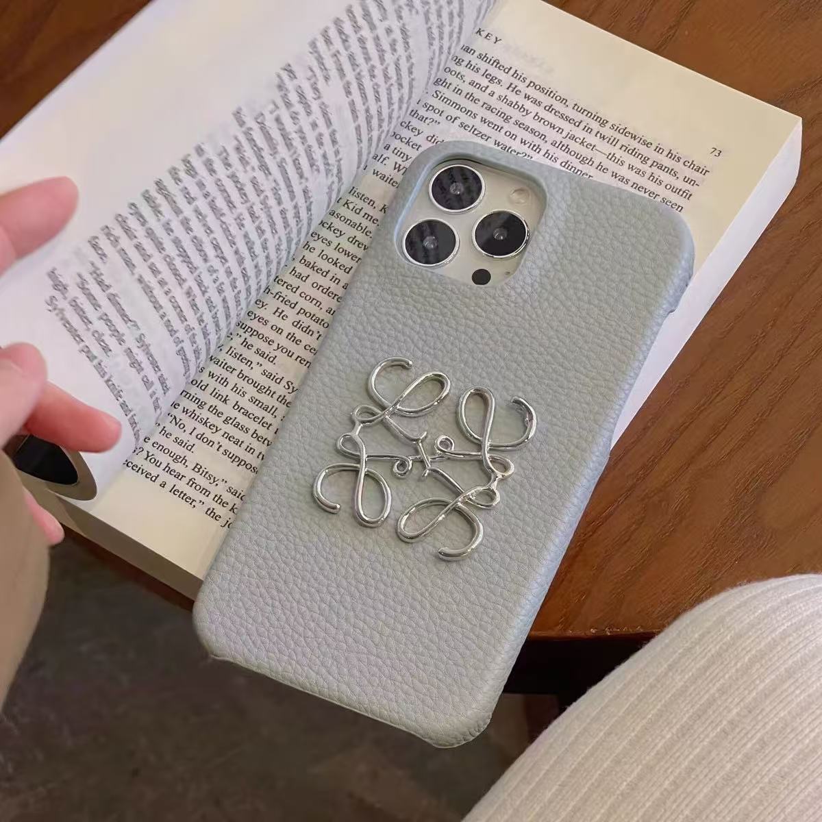 Lychee Pattern Retro Leather iPhone Case