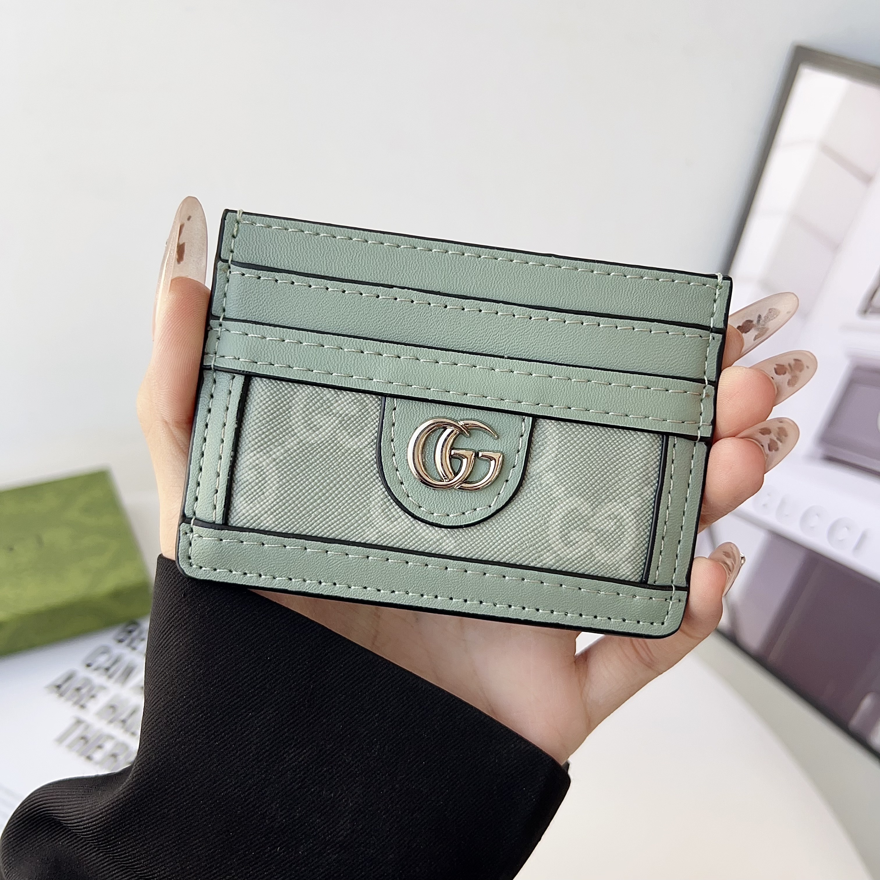 Gucci Black Leather Wallet Card Holder