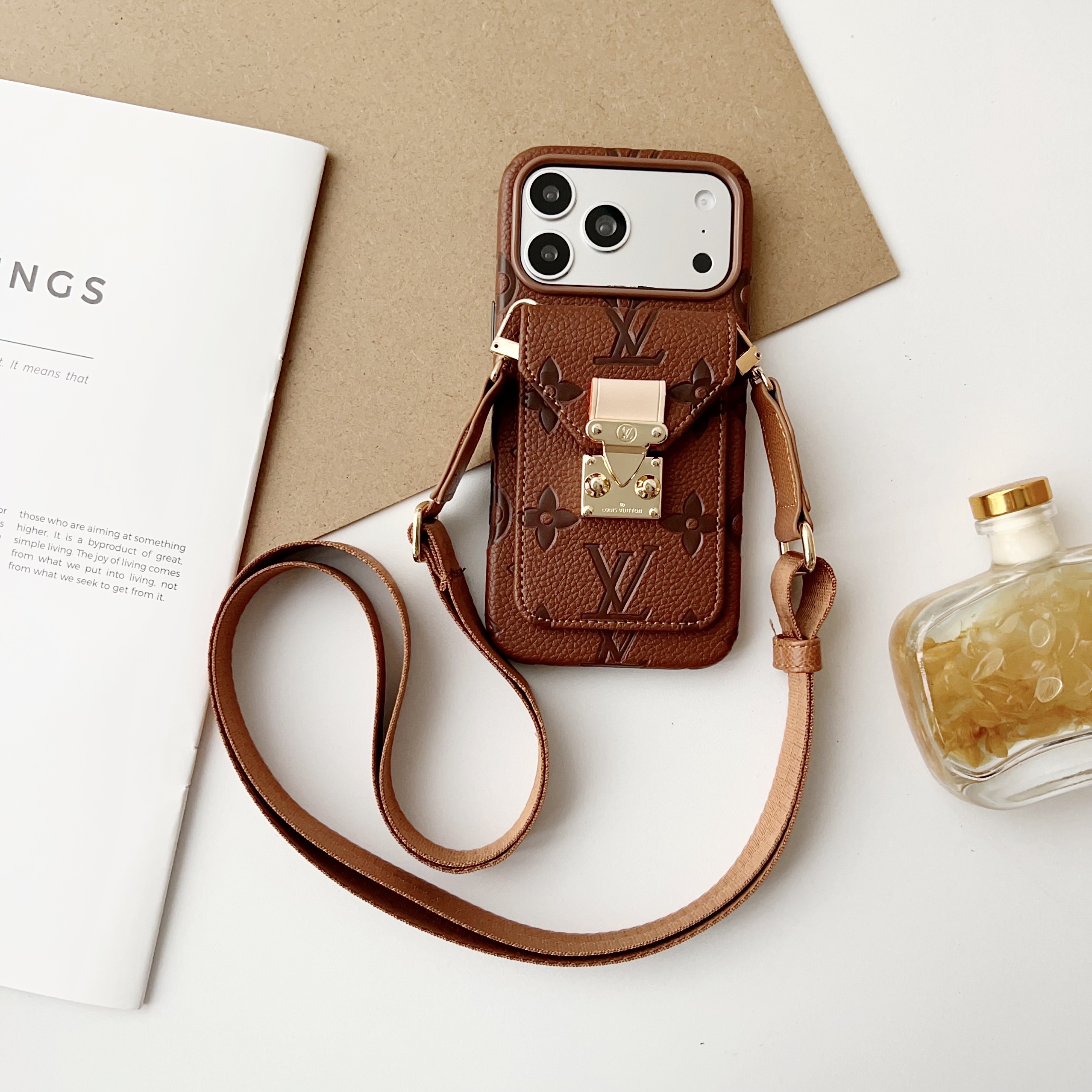 Gucci Leather iPhone Wallet Case With Crossbody Strap/Without Crossbody Strap