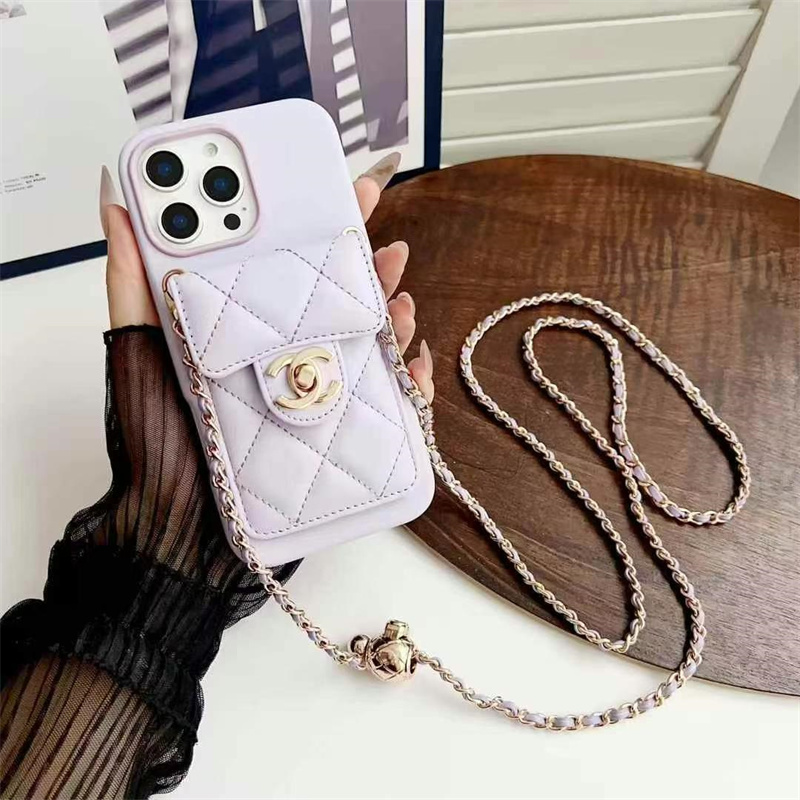 Chanel Leather iPhone Wallet Case With Crossbody Strap