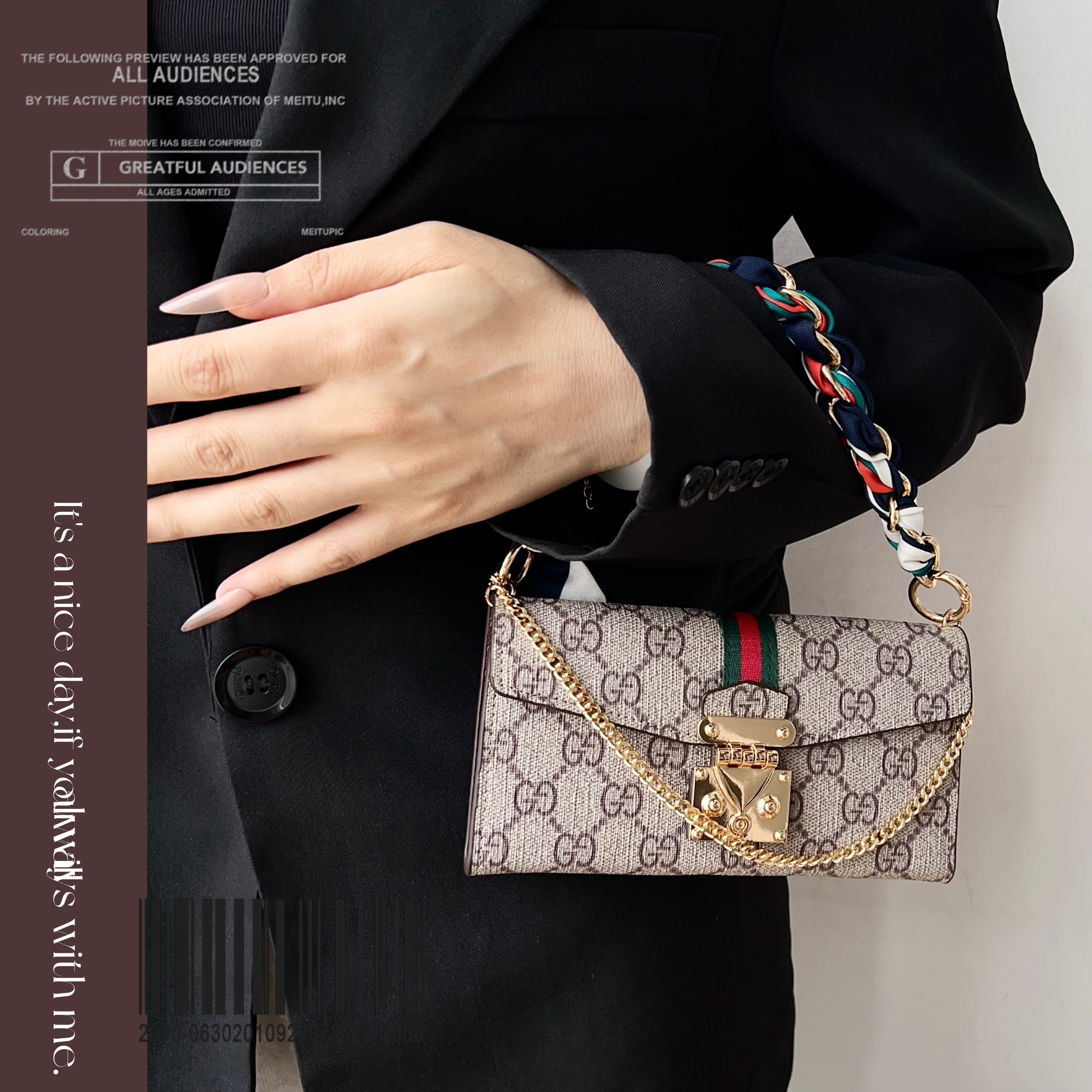 Gucci Leather iPhone Wallet Cases Magnetic Flip Cover With Crossbody Strap