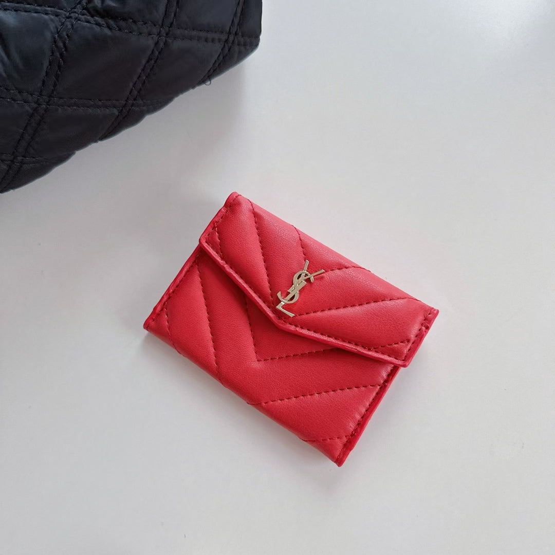 YSL Leather Wallet Card Holder-BELKCASE