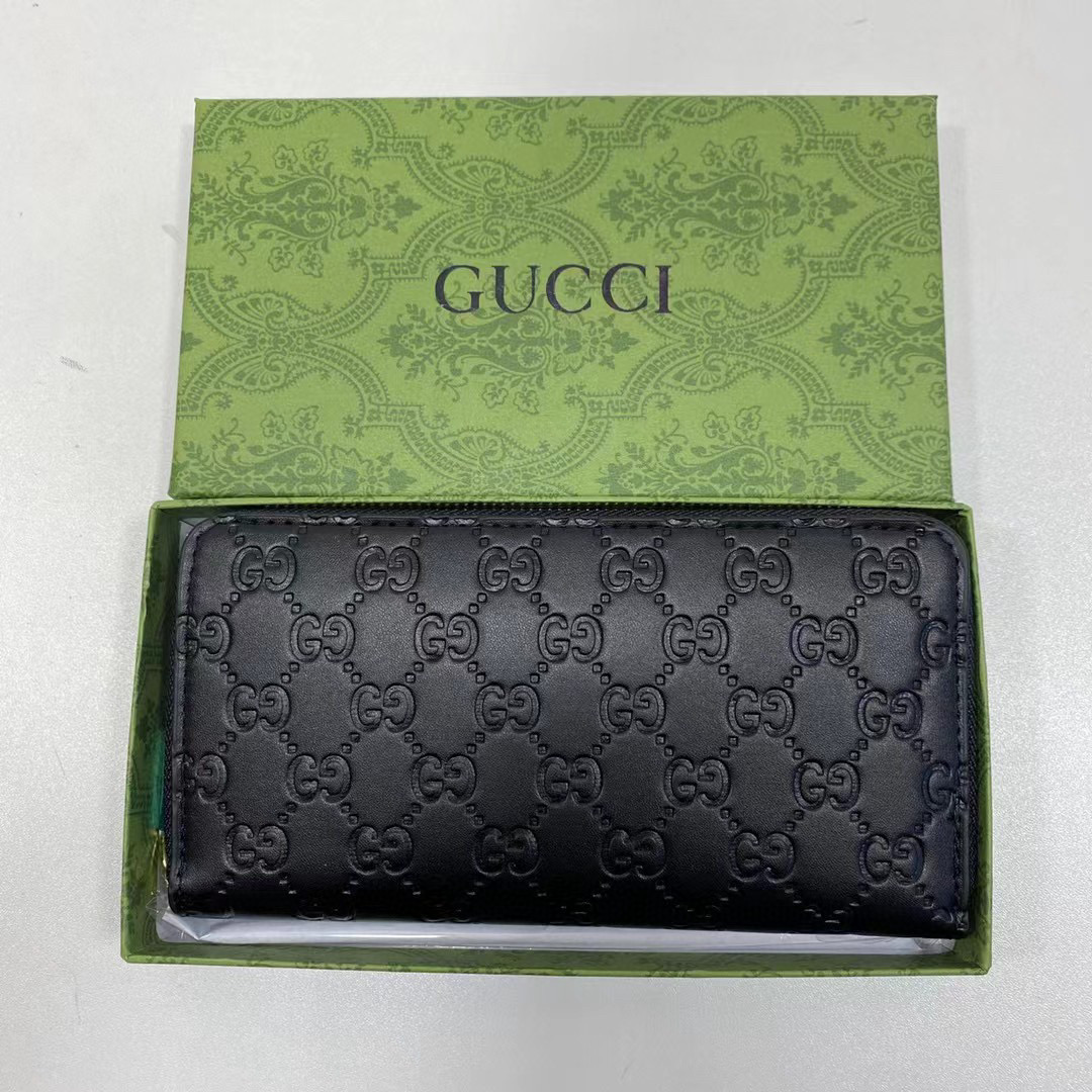 luxurious Leather Zipper Long Wallet