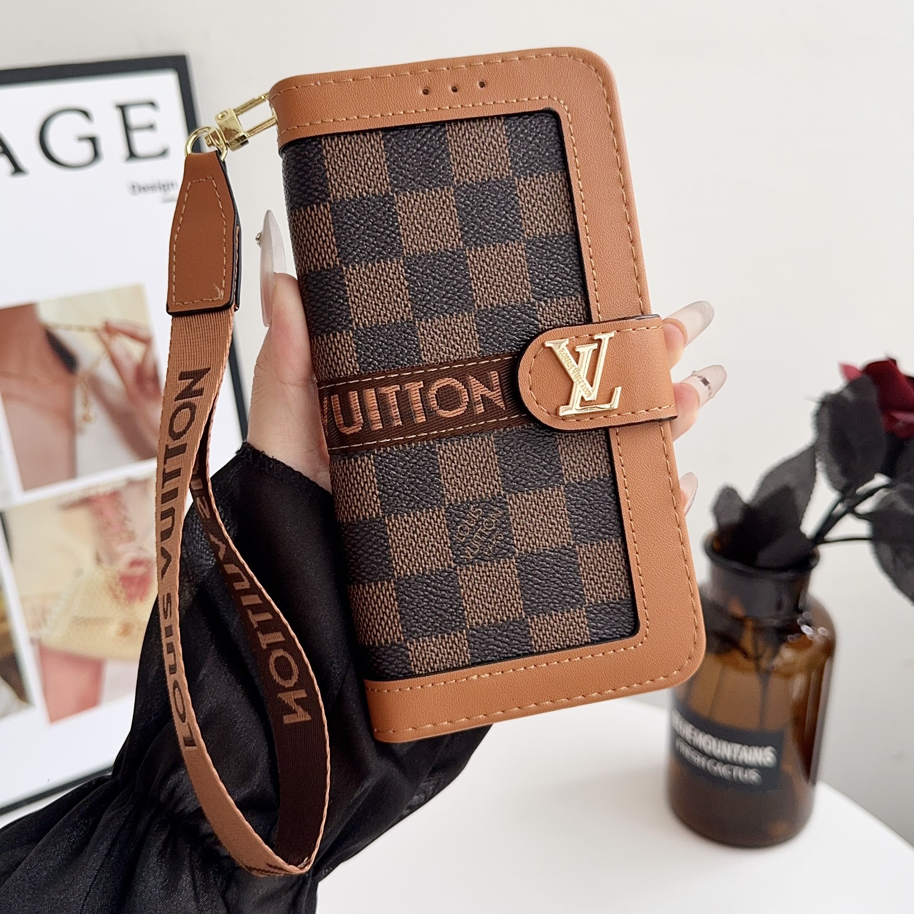 Louis Vuitton Gucci Leather iPhone Wallet Case 