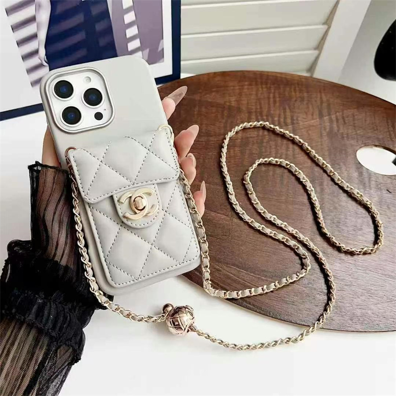 Chanel Leather iPhone Wallet Case With Crossbody Strap