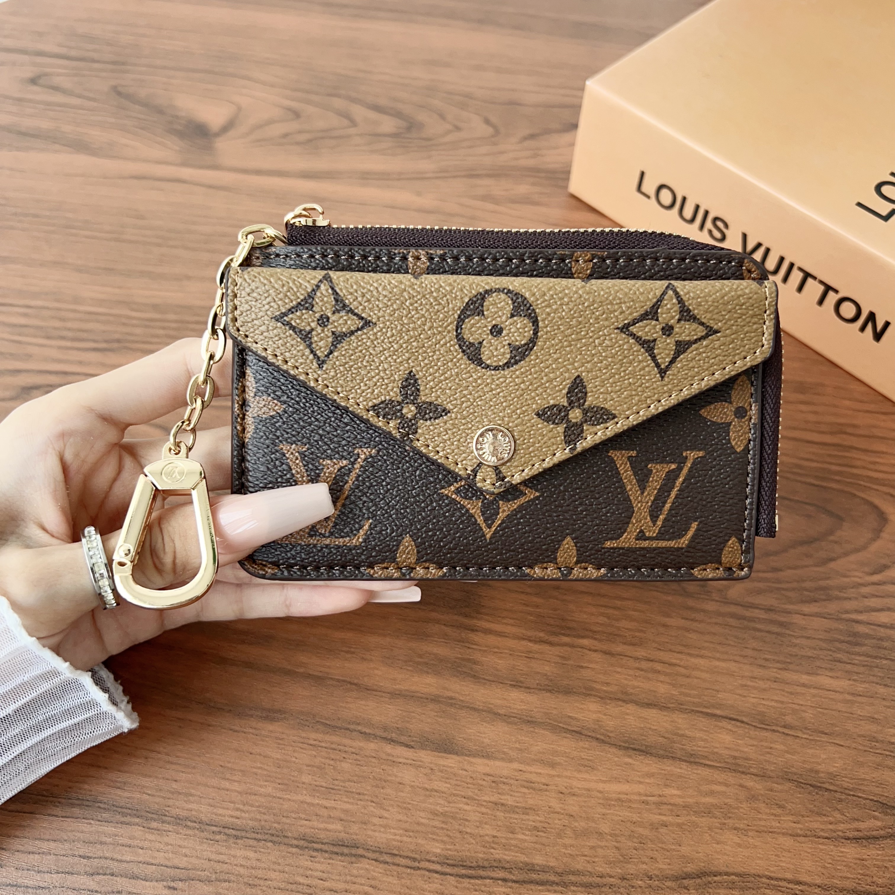 Luxury Leather Zipper Wallet Card Holder & Coin Purse