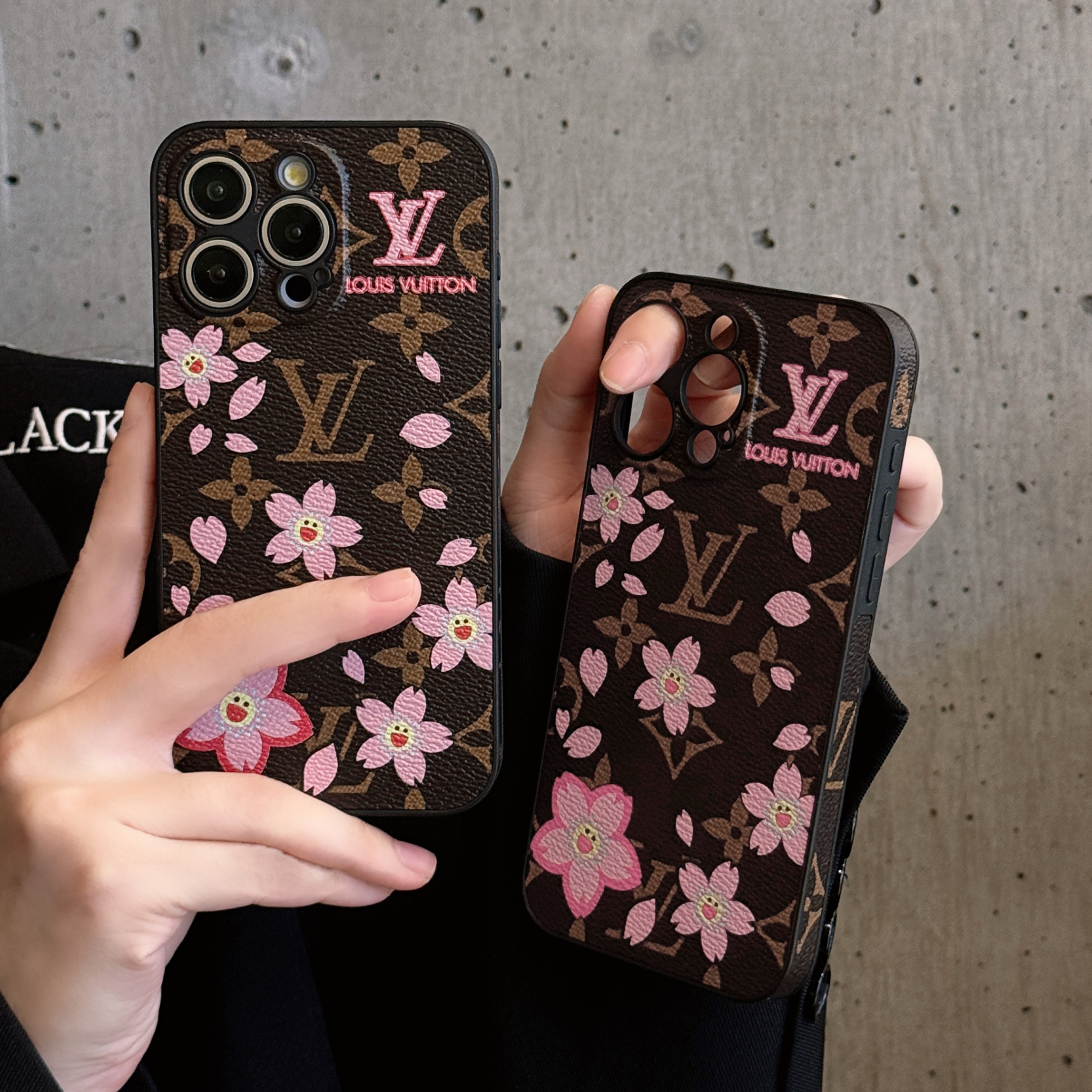 Louis Vuitton Cherry blossoms Leather iPhone Case