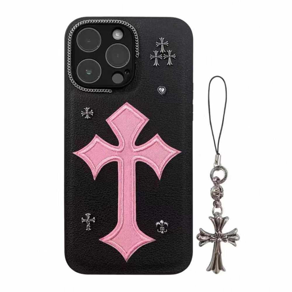 Chrome Hearts iphone Case Luxury leather