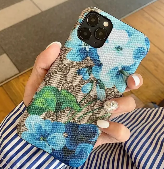 Gucci Flowers Leather iPhone Case
