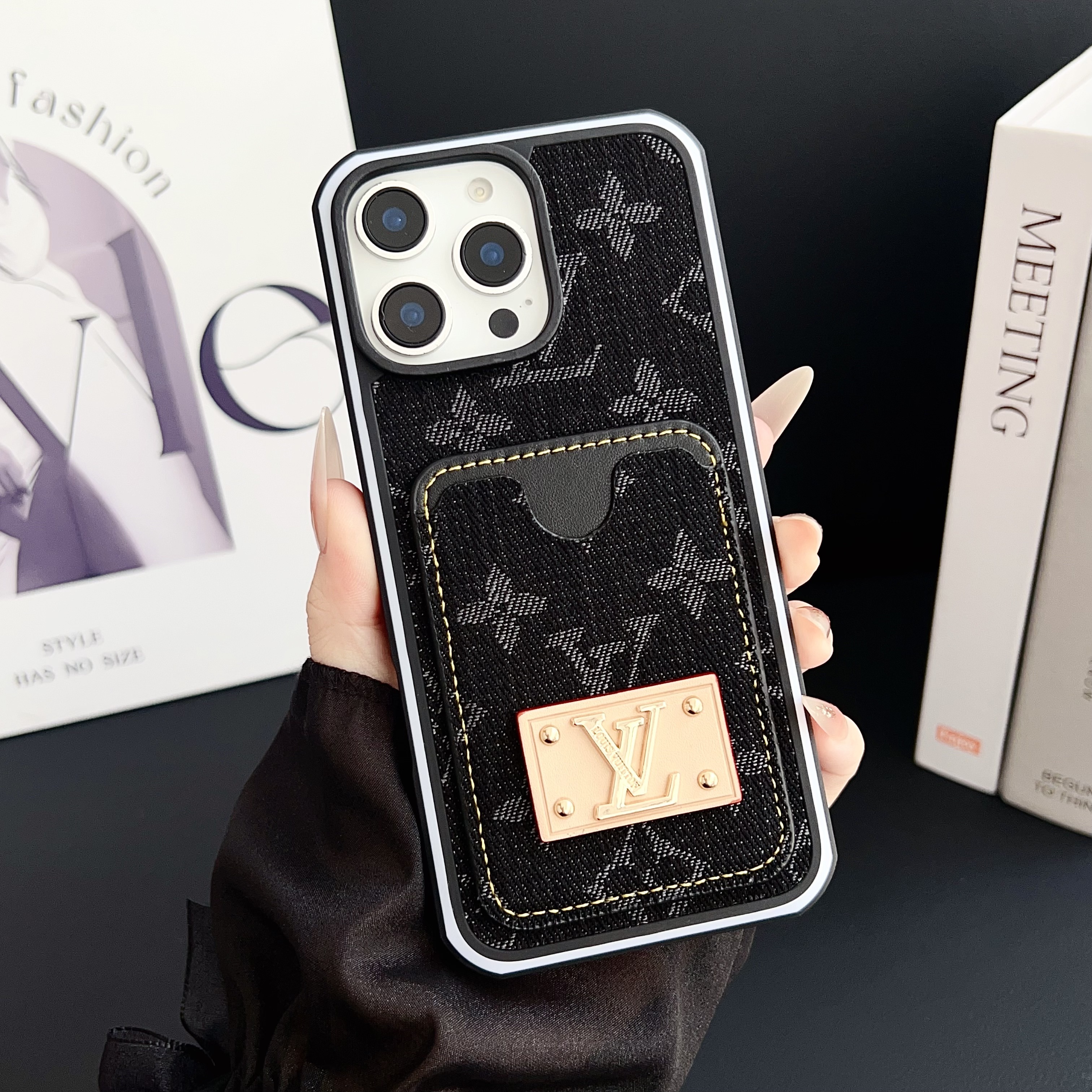 Louis Vuitton denim canvas iPhone Wallet Case