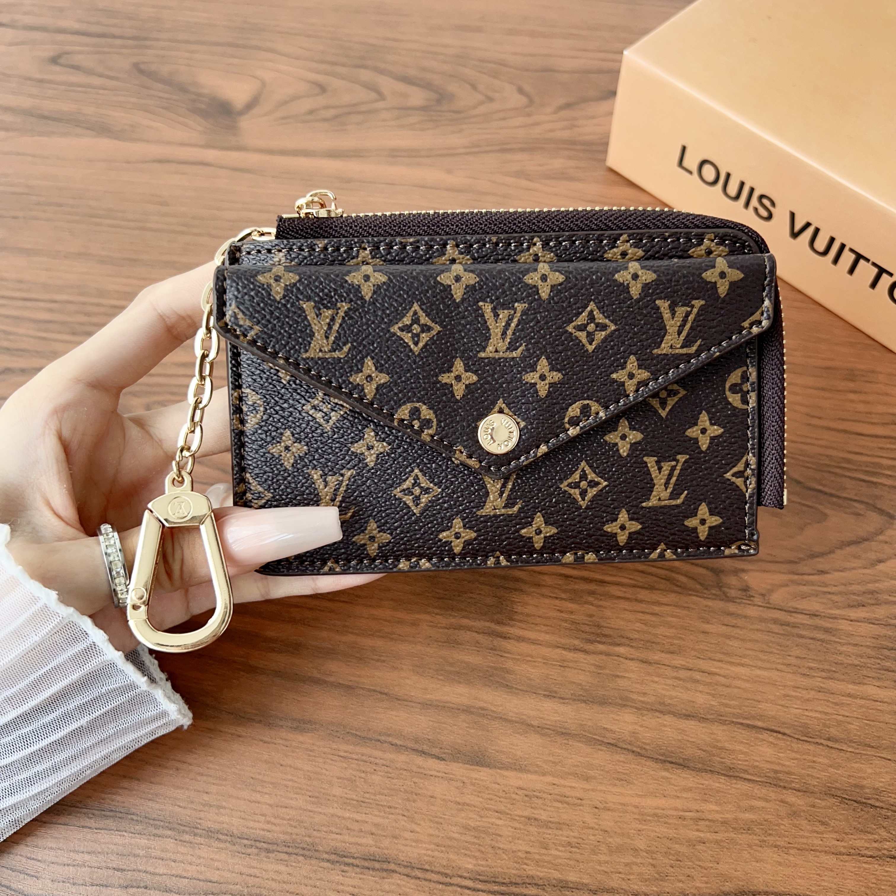 Luxury Leather Zipper Wallet Card Holder & Coin Purse