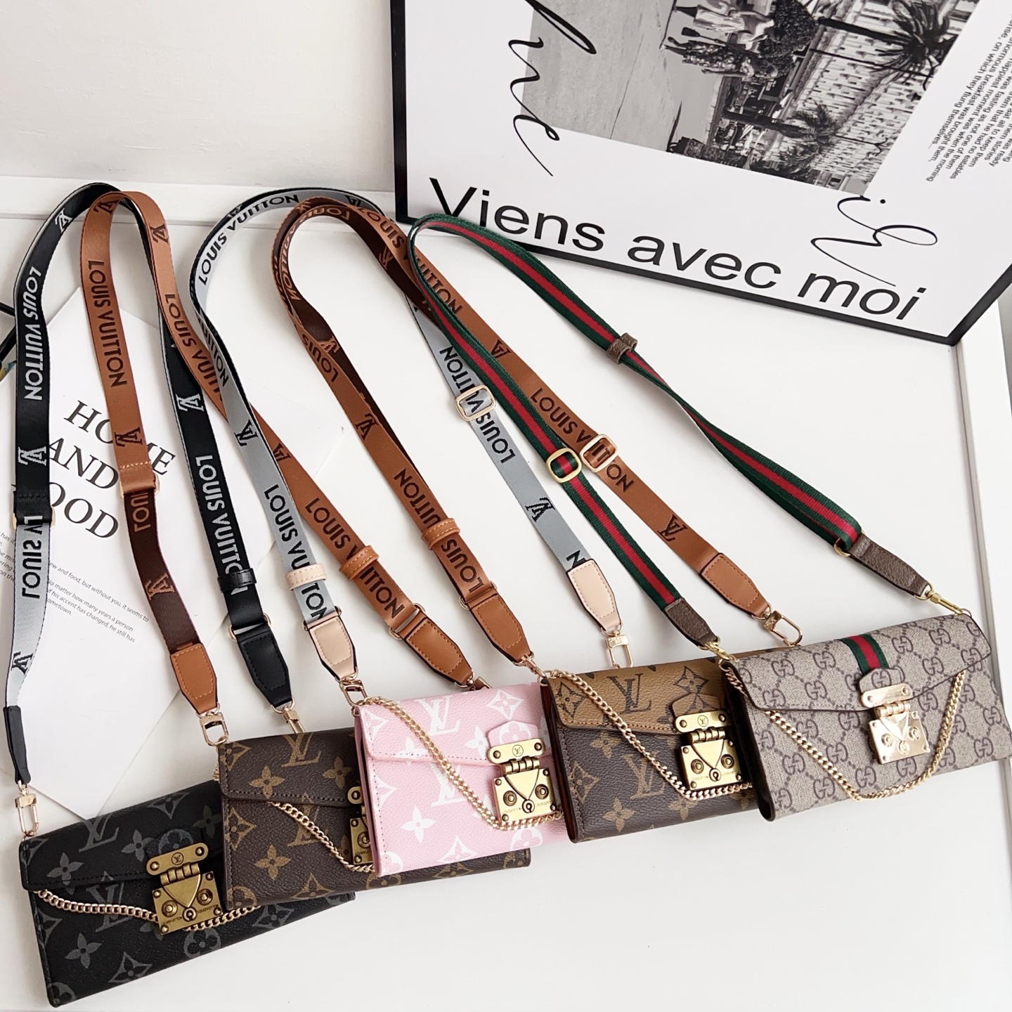 Luxury Wallet LV iPhone Case Card Holder for 12-16 Pro Max ...