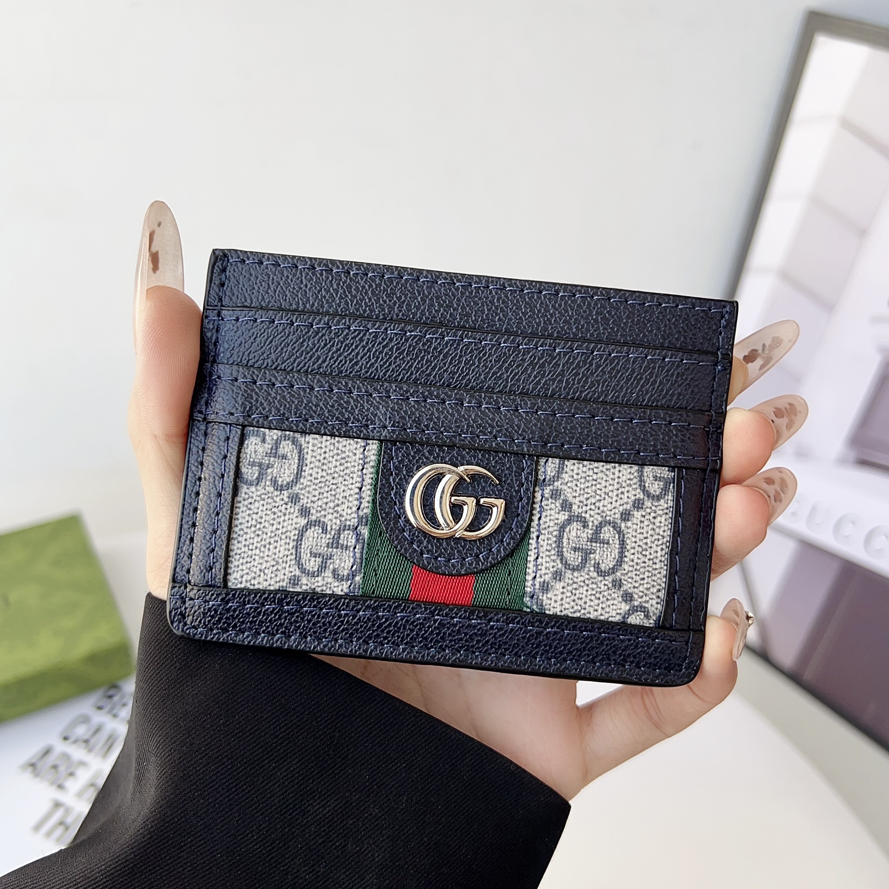 Gucci Black Leather Wallet Card Holder