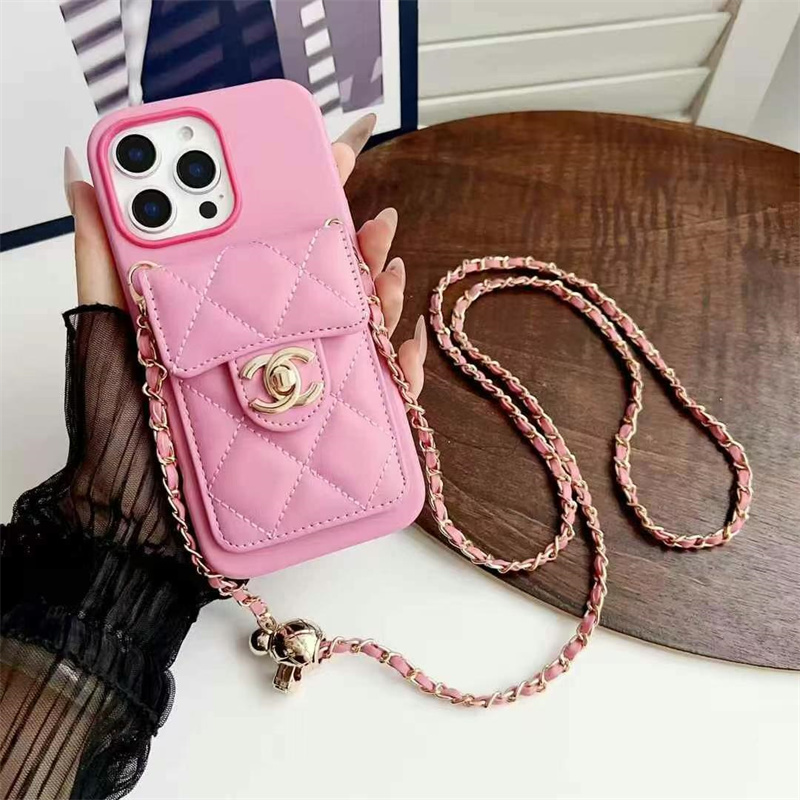 Chanel Leather iPhone Wallet Case With Crossbody Strap
