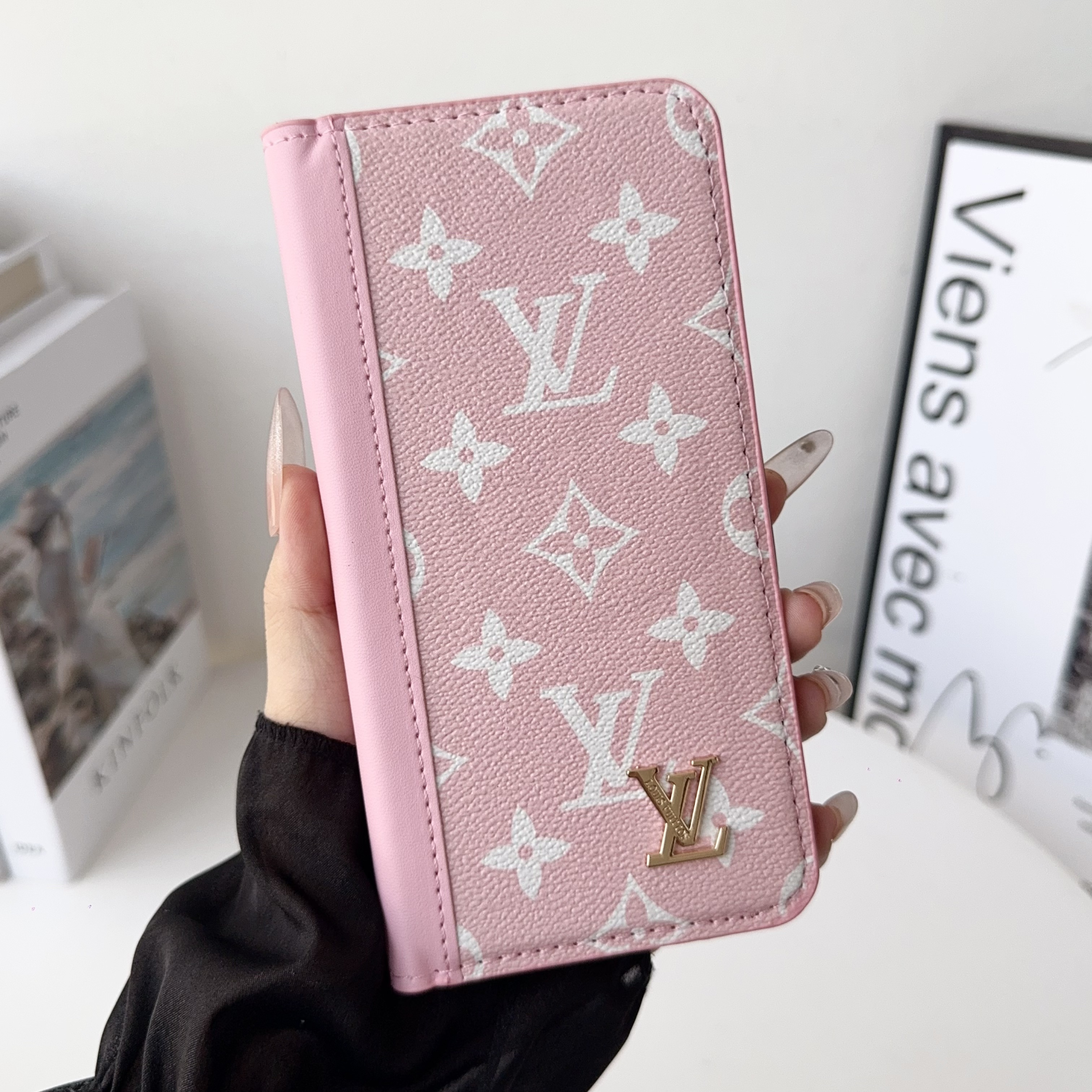 Louis Vuitton Gucci Monogram Leather iPhone Wallet Case Magnetic Flip Cover