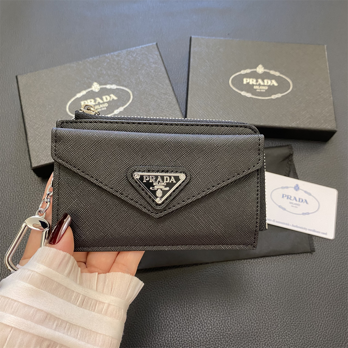 Luxury Leather Zipper Wallet Card Holder & Coin Purse