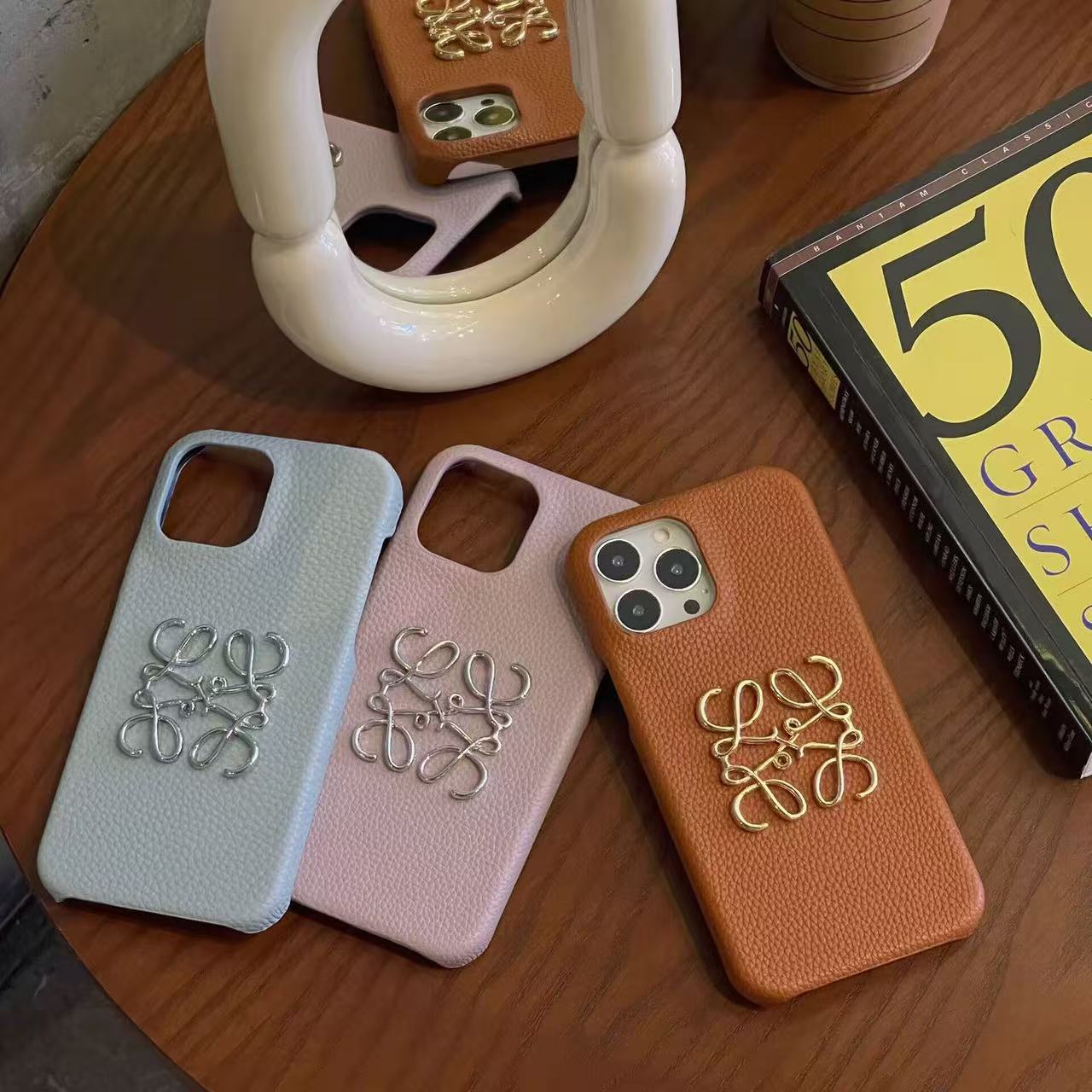 Lychee Pattern Retro Leather iPhone Case