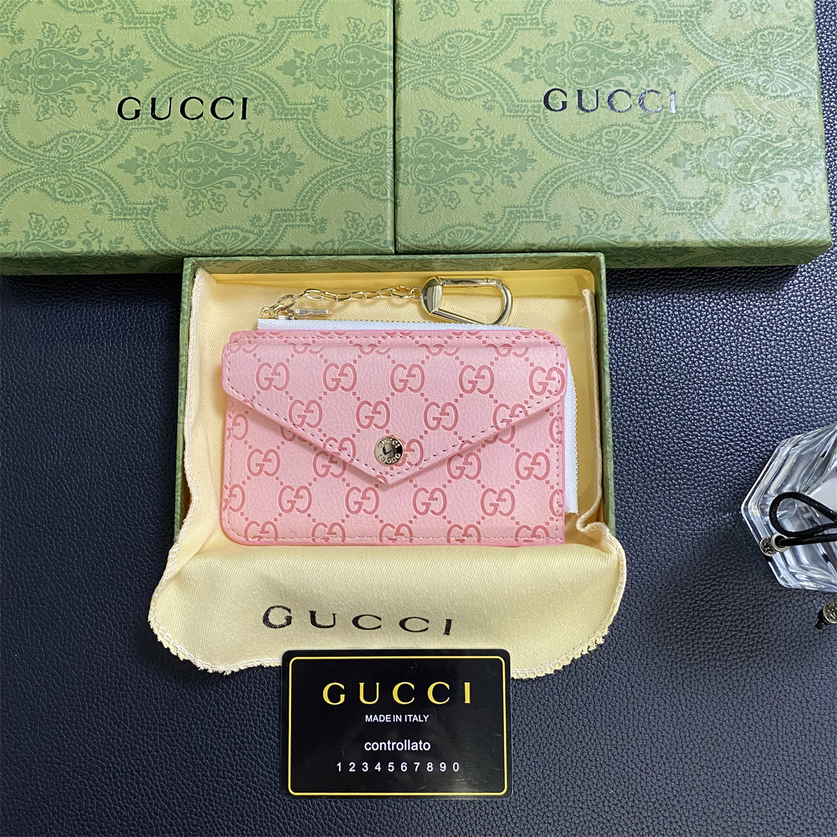 Louis Vuitton,Gucci Luxury Leather Zipper Wallet Card Holder & Coin Purse