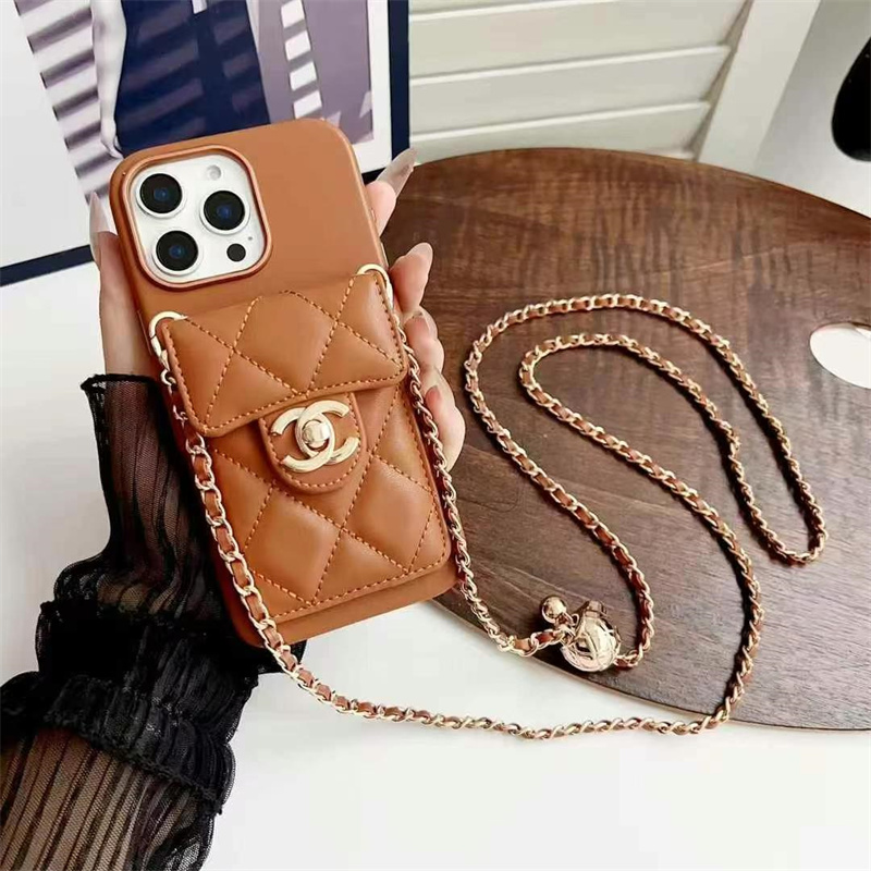 Chanel Leather iPhone Wallet Case With Crossbody Strap