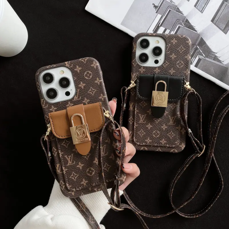 Louis Vuitton Monogram iPhone Wallet Case With Card Holder and Strap