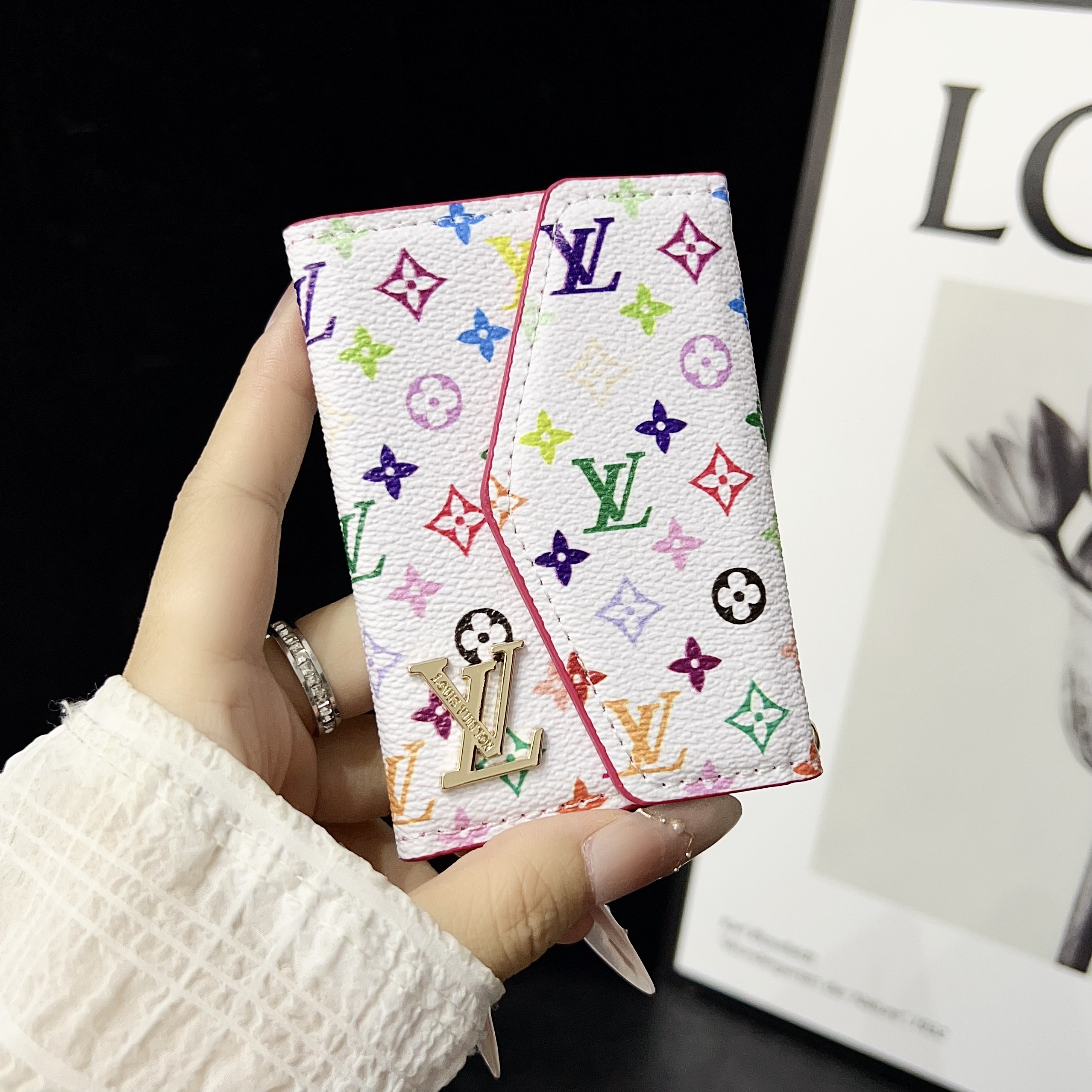 Louis Vuitton Gucci Luxury Leather Wallet Card Holder & Coin Purse With Snap Closure