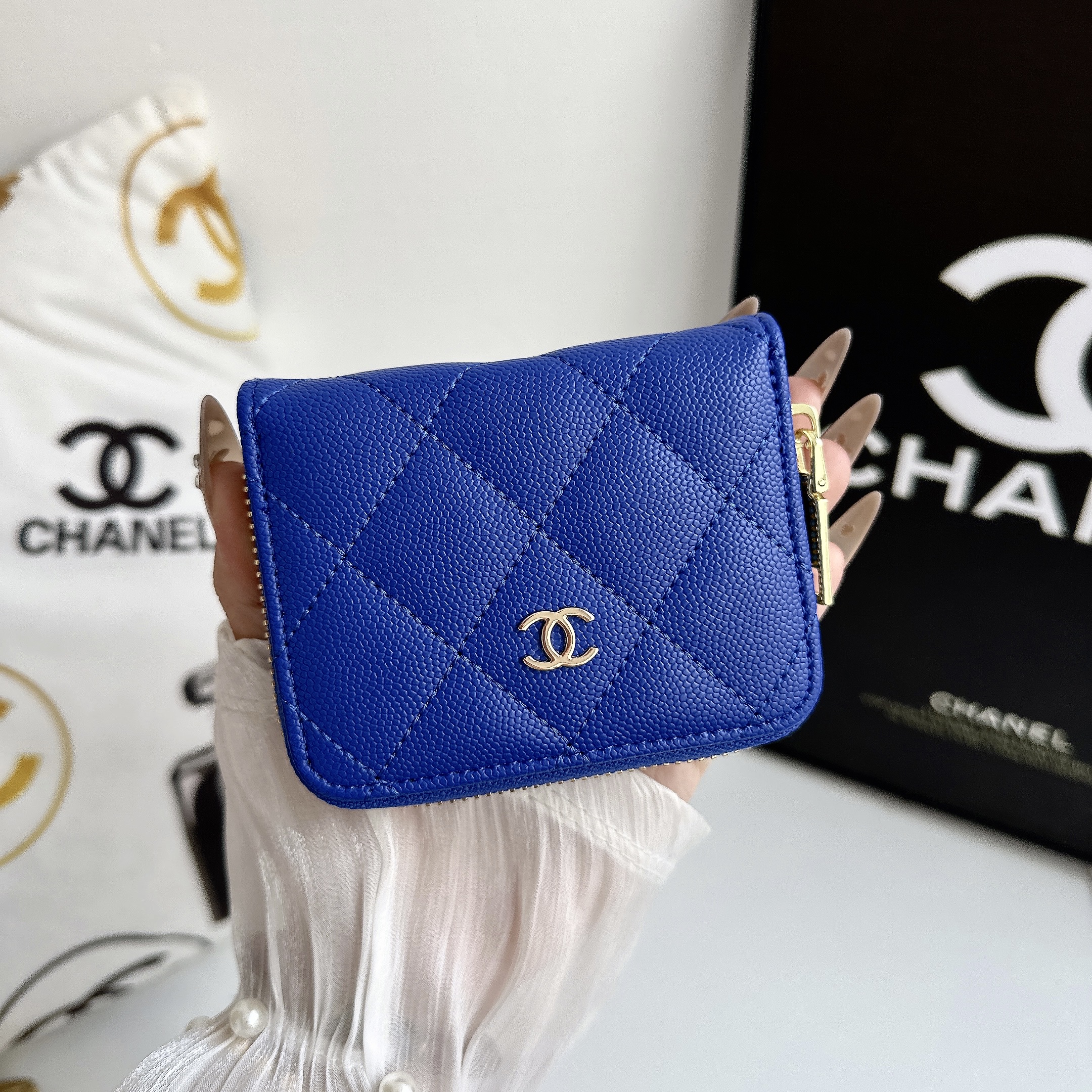 Luxury Leather Zipper Wallet Card Holder & Coin Purse