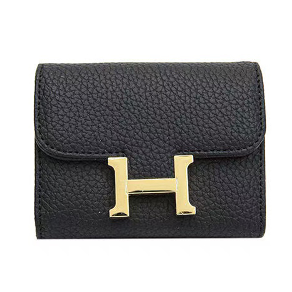 Classic Luxury Leather Wallet Card Holder & Coin Purse With Snap Closure