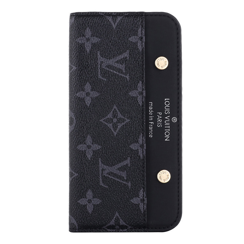 Louis Vuitton Monogram Leather iPhone Wallet Case Magnetic Flip Cover