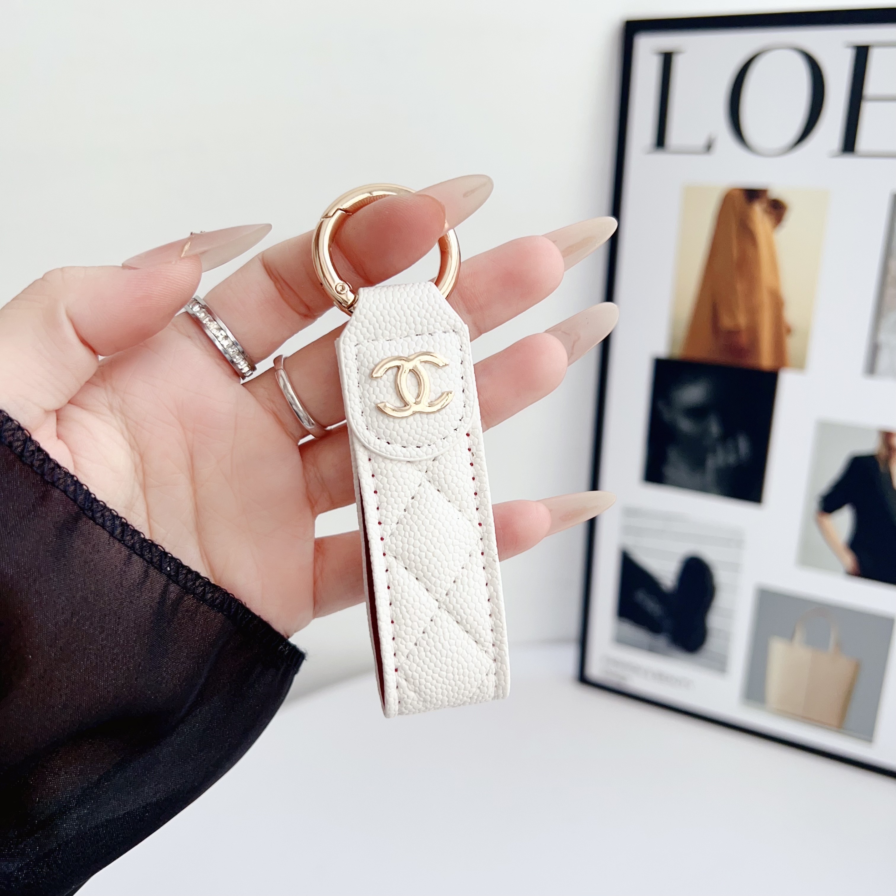 Chanel Luxury Leather Keychain