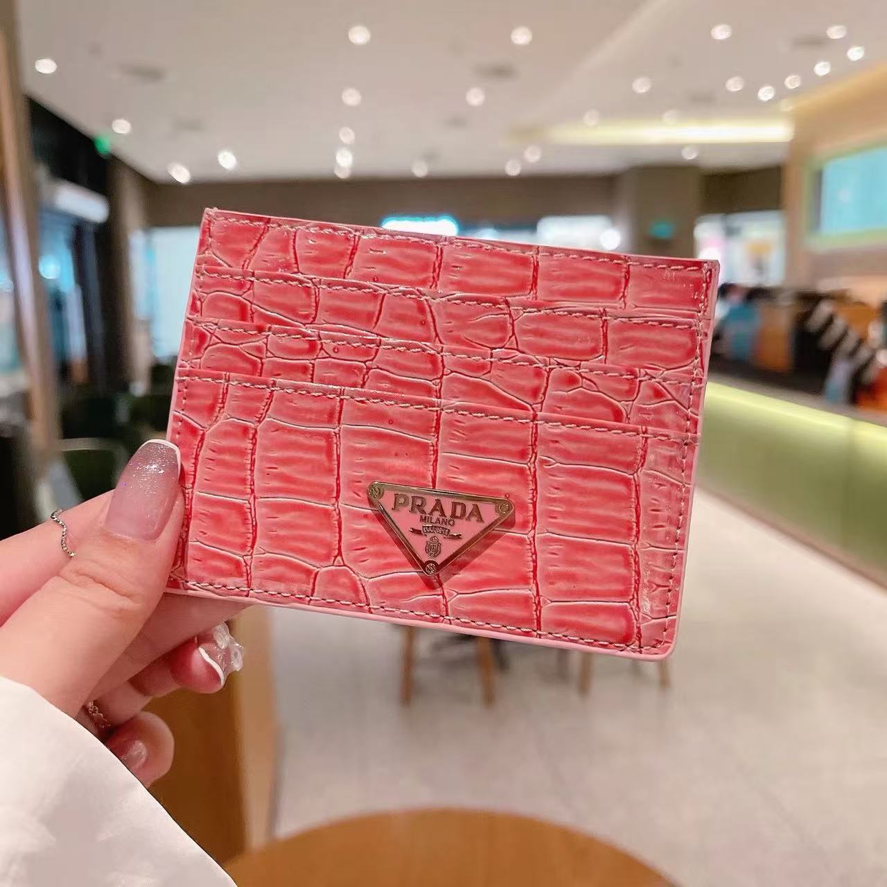 Crocodile PR Leather Wallet Card Holder