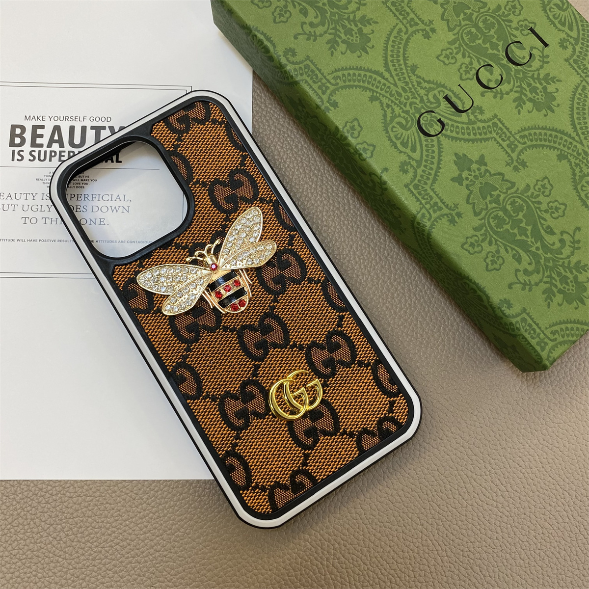 Gucci Classic Bee Luxury Leather iPhone Case 
