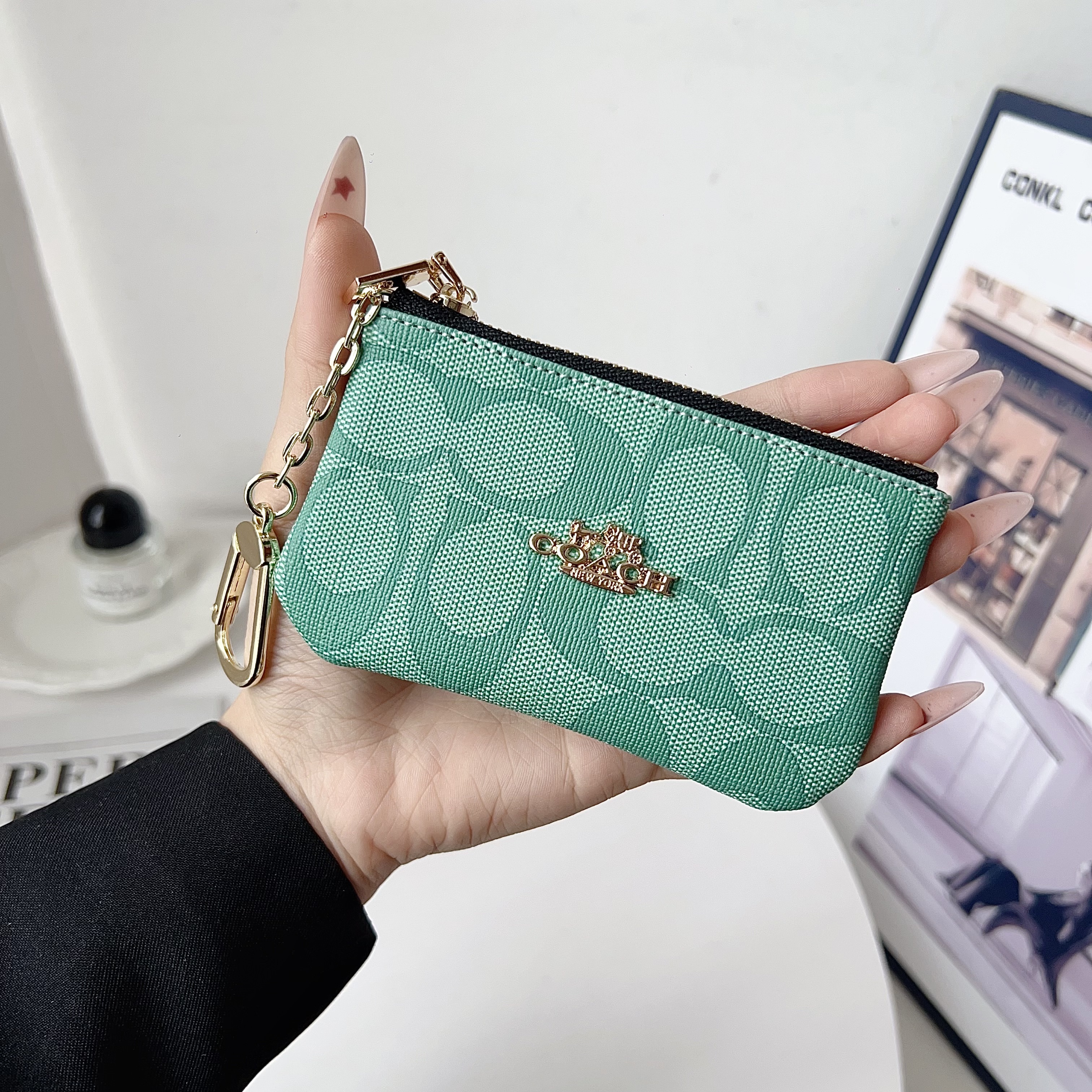 Coach Luxury Leather Zipper Coin Purse