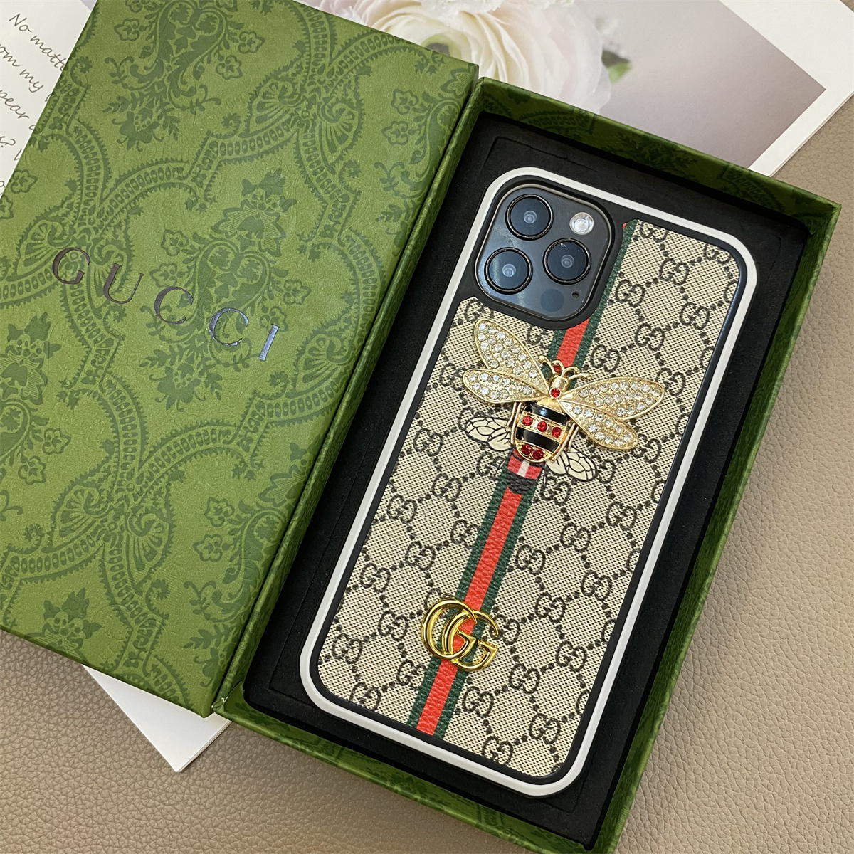 Gucci Leather iPhone Case
