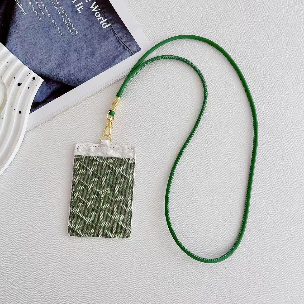 Leather Wallet Card Holder Necklace