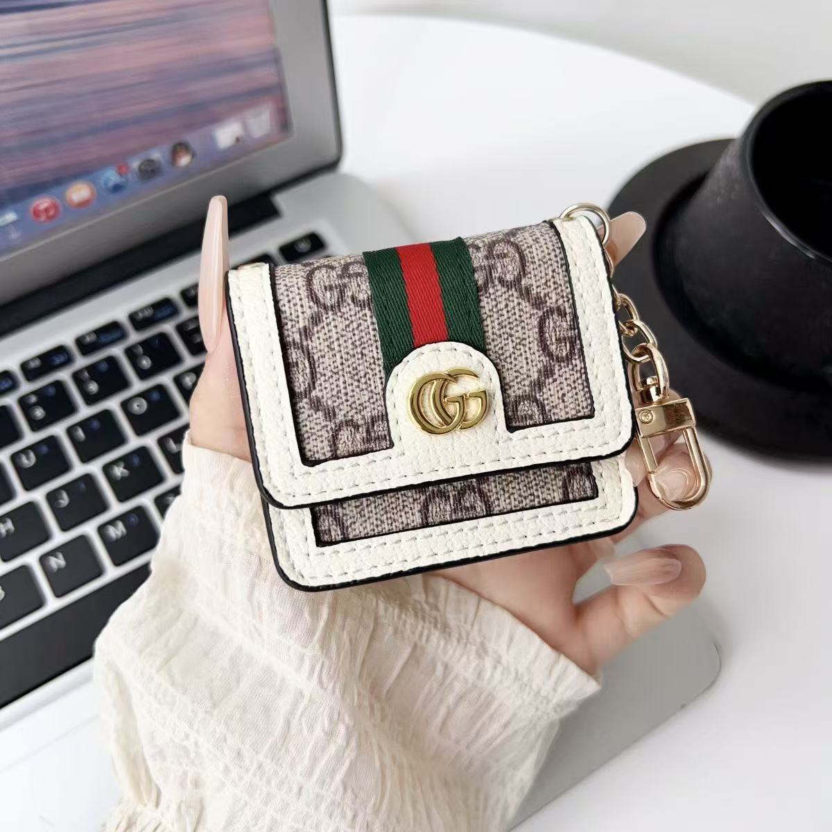 Luxury Leather GG Airpods Case With Crossbody Strap-BELKCASE