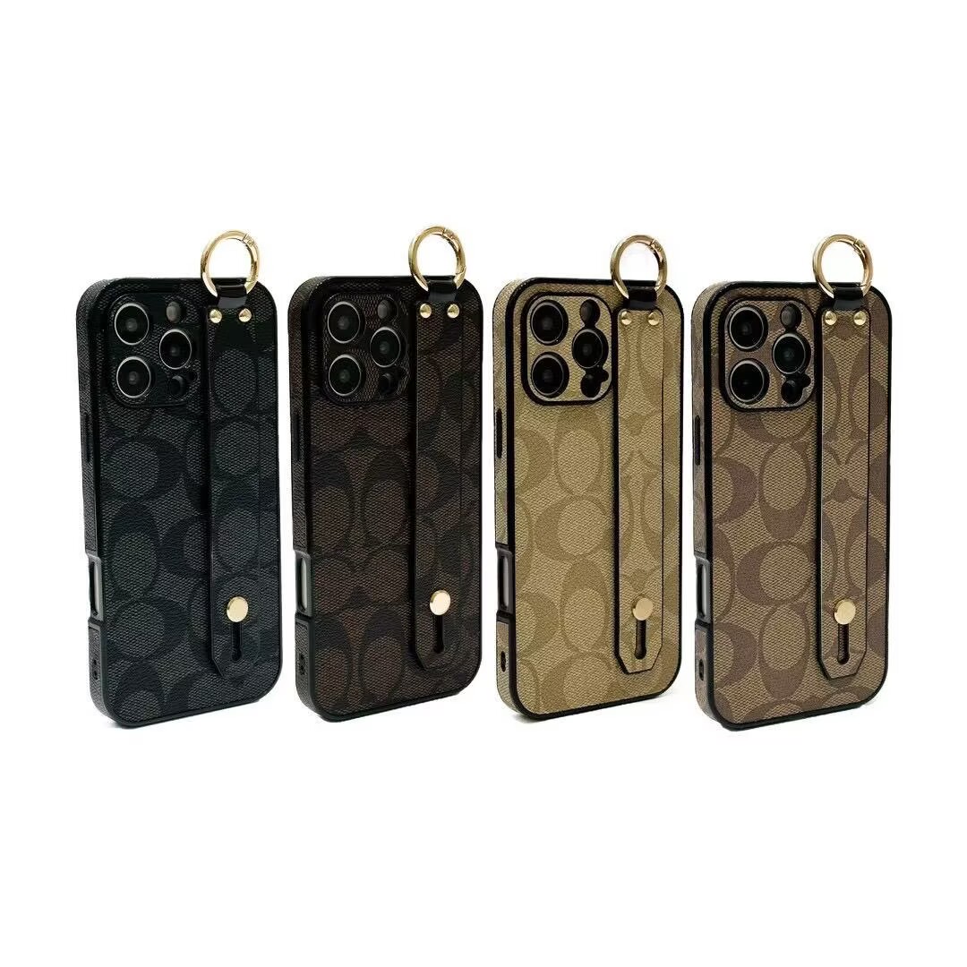 Coach Leather iPhone Case With wrist strap support
