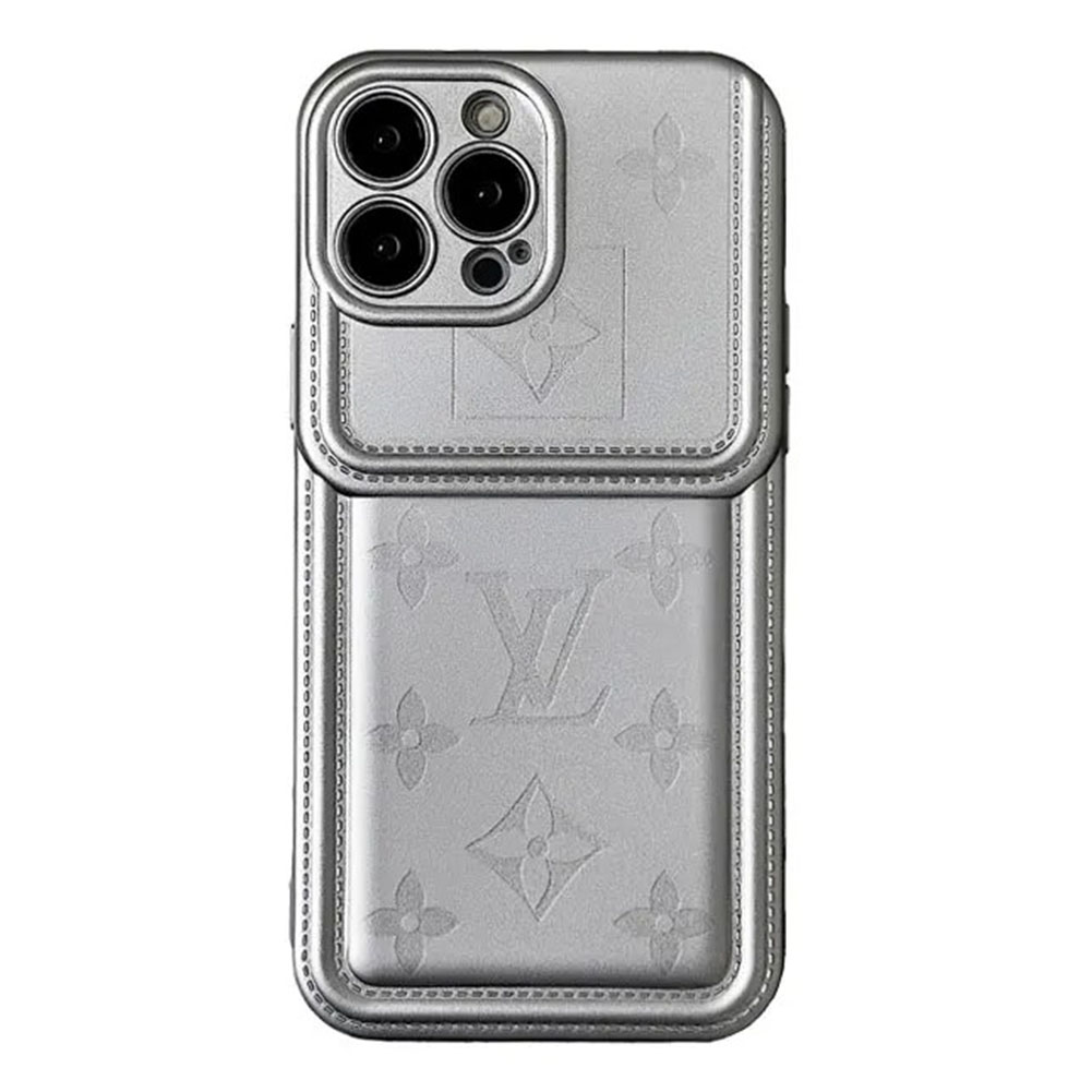 Monogram Silver Leather iPhone Case