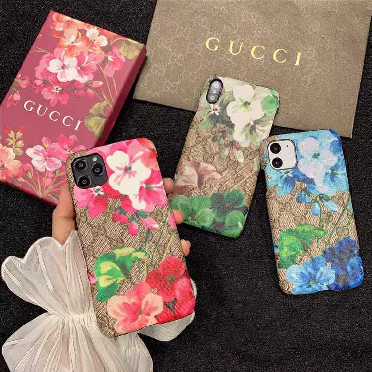 Gucci Flowers Leather iPhone Case