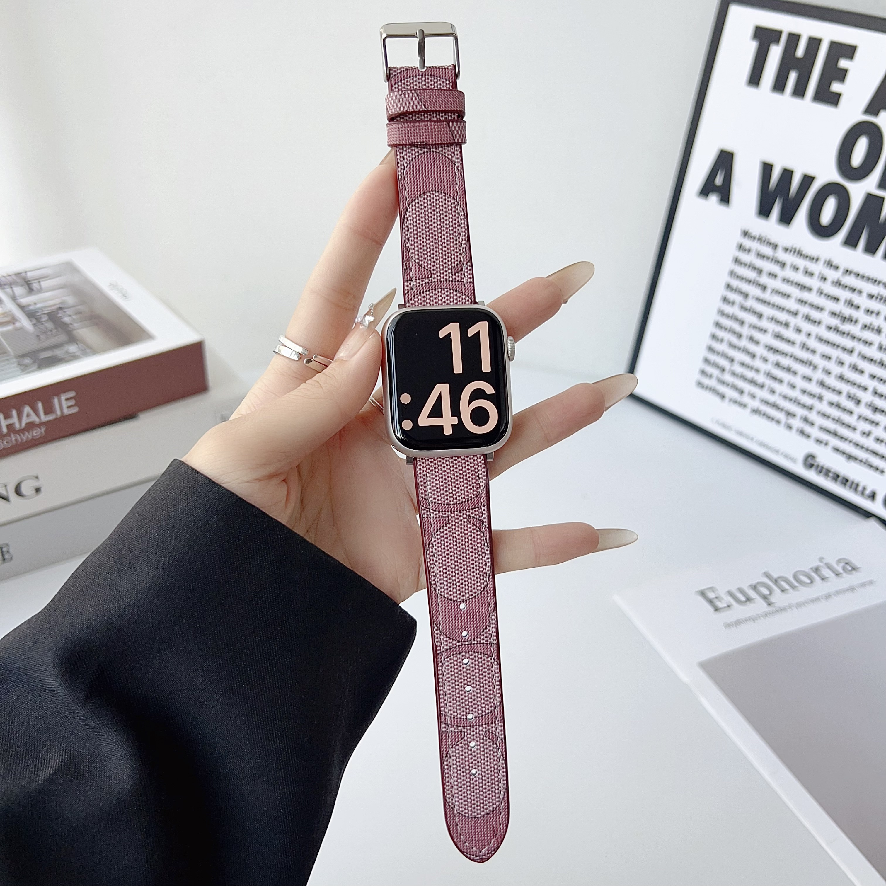 CoachColorful Luxury leather Apple Watch Band