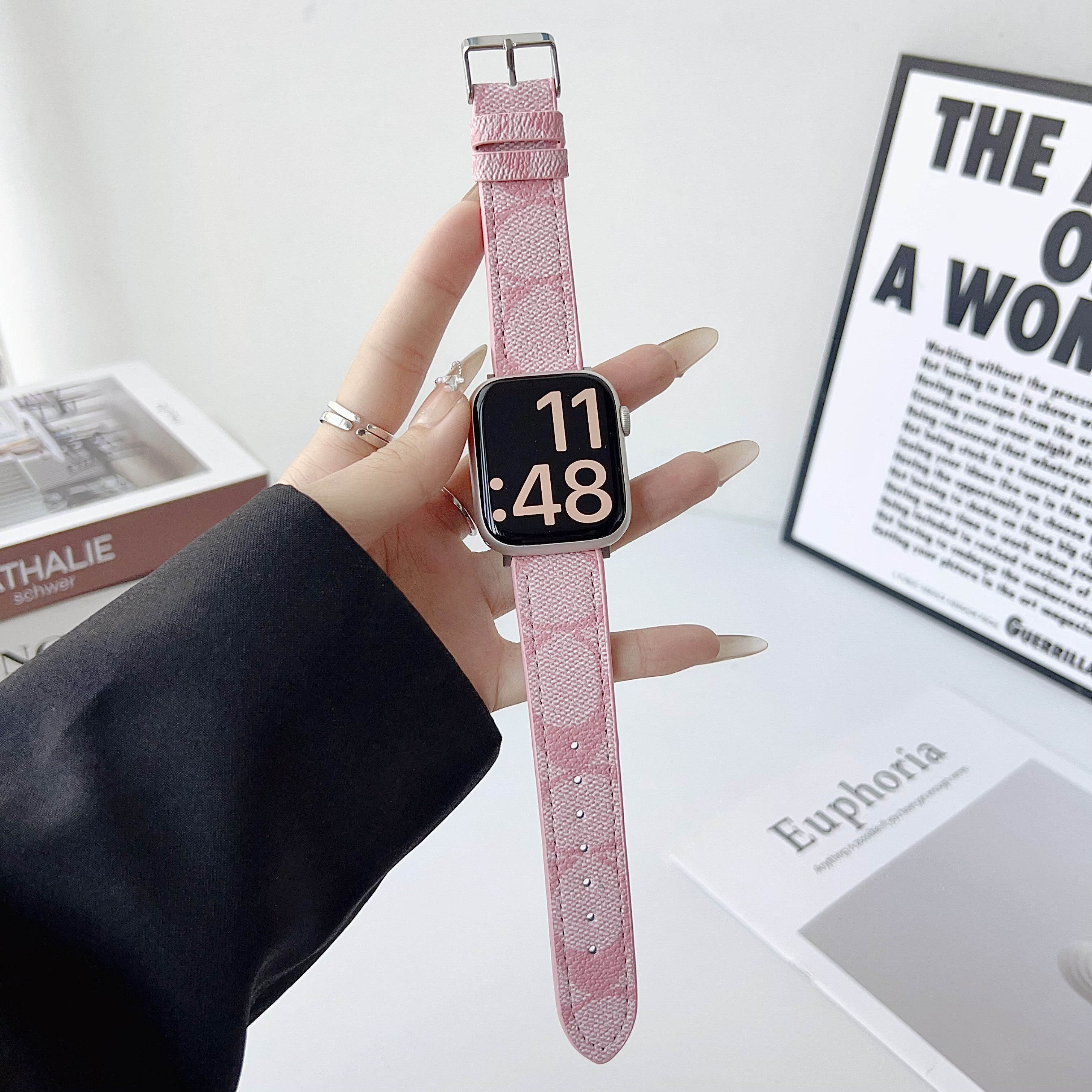 CoachColorful Luxury leather Apple Watch Band