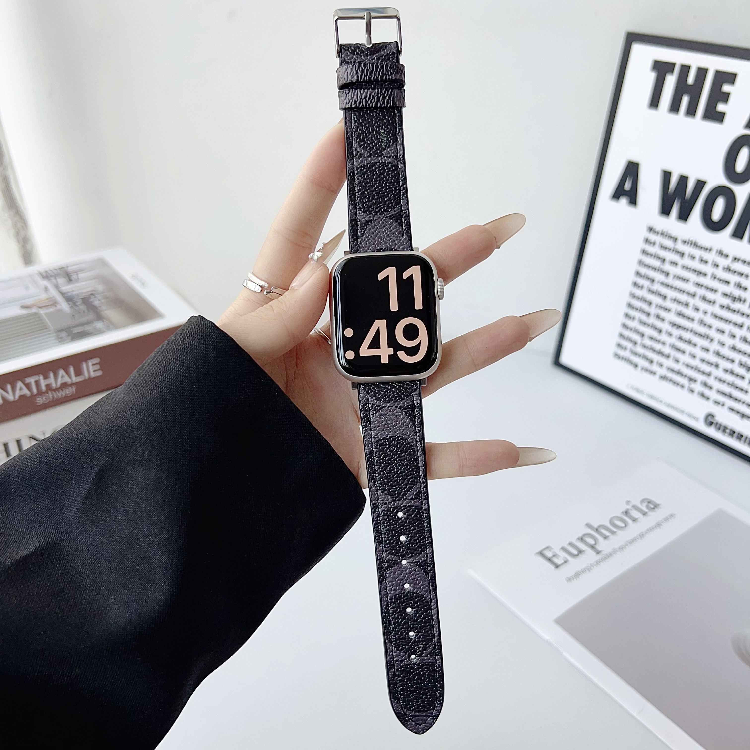 CoachColorful Luxury leather Apple Watch Band