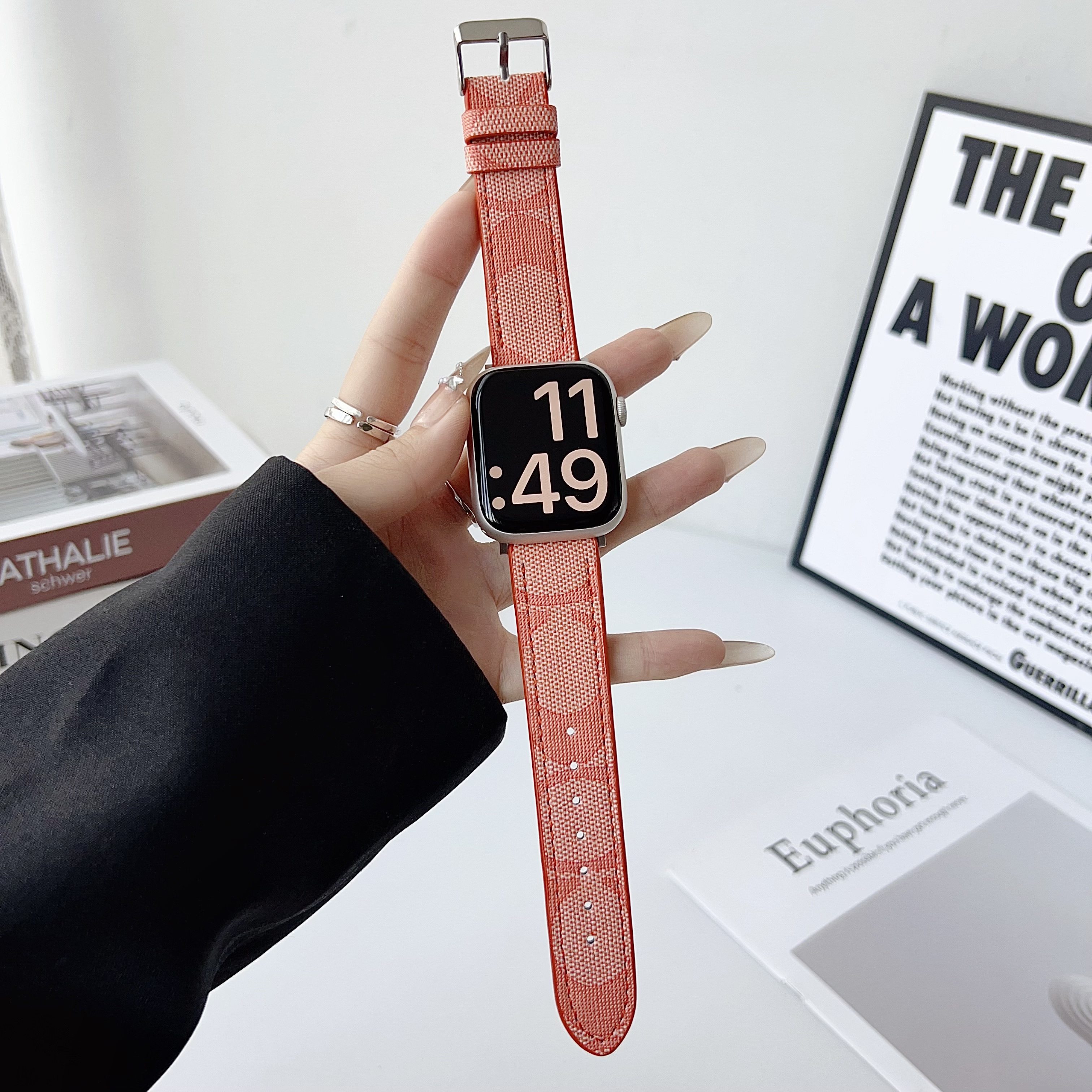 CoachColorful Luxury leather Apple Watch Band