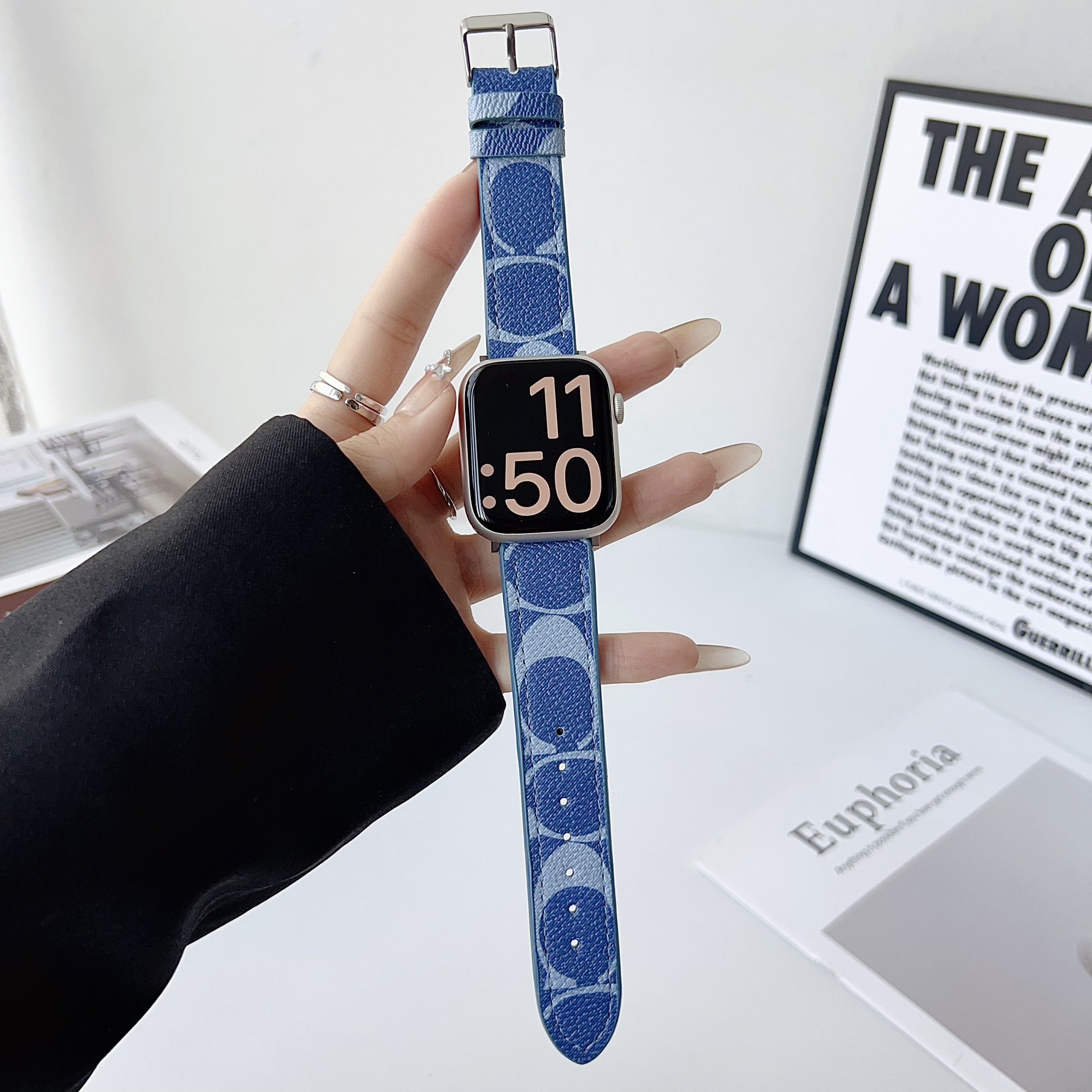 CoachColorful Luxury leather Apple Watch Band