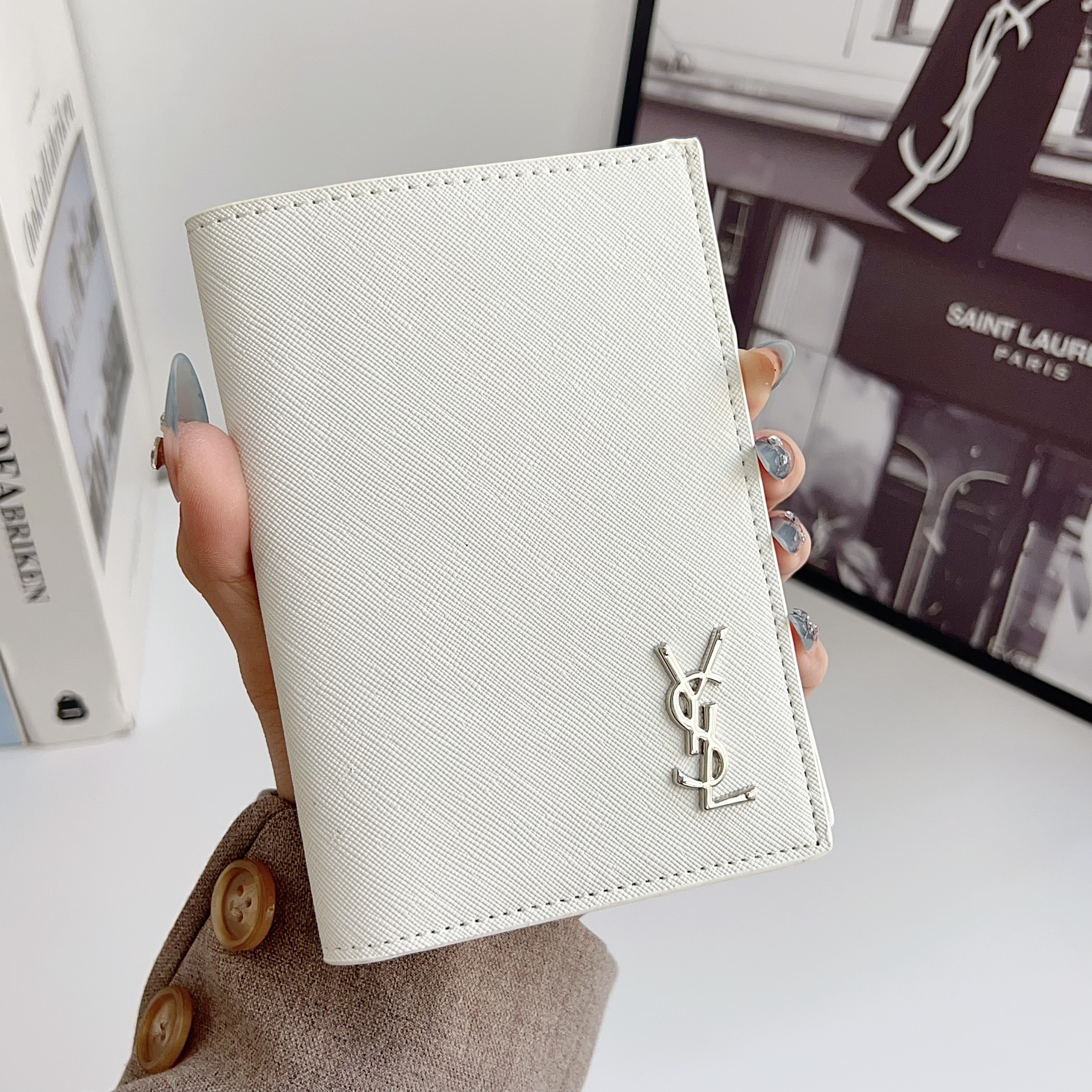  YSL Luxury Leather Wallet Card Holder/Passport holder