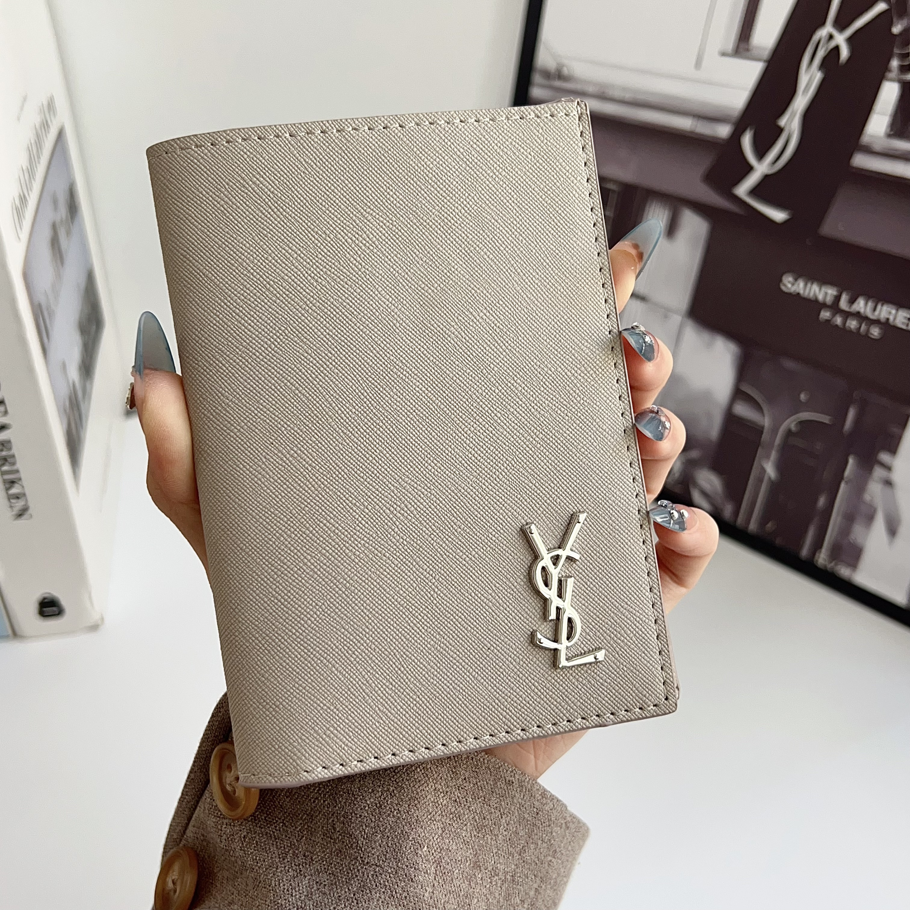 YSL Luxury Leather Wallet Card Holder/Passport holder