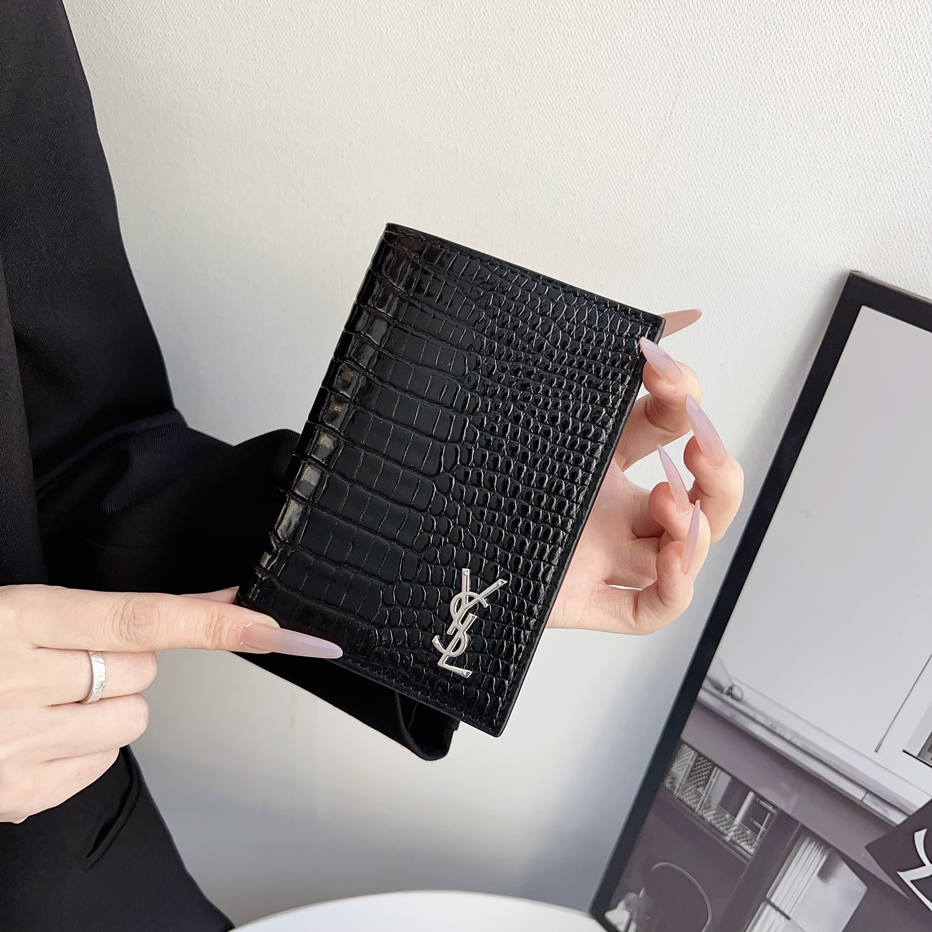  YSL Luxury Leather Wallet Card Holder/Passport holder