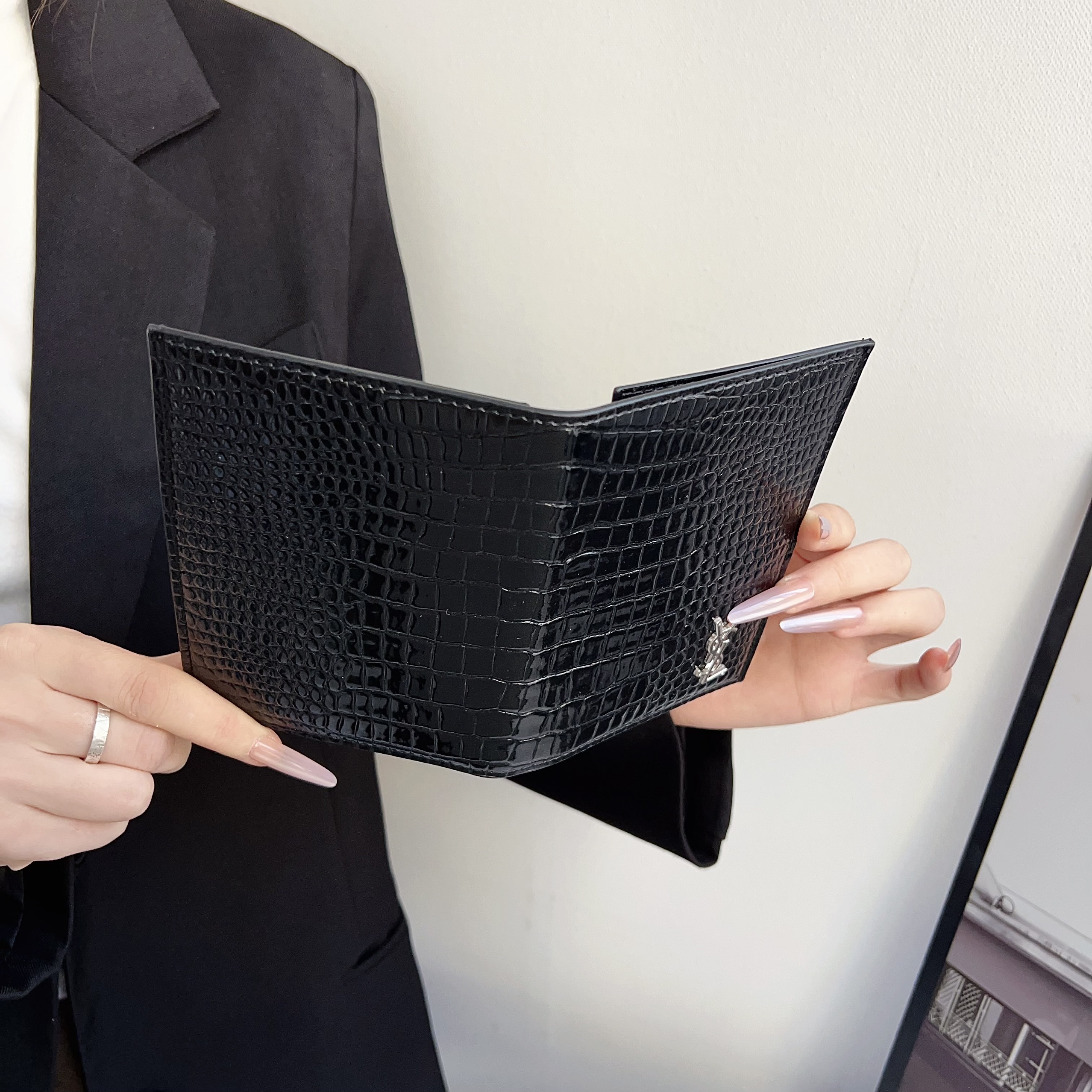  YSL Luxury Leather Wallet Card Holder/Passport holder